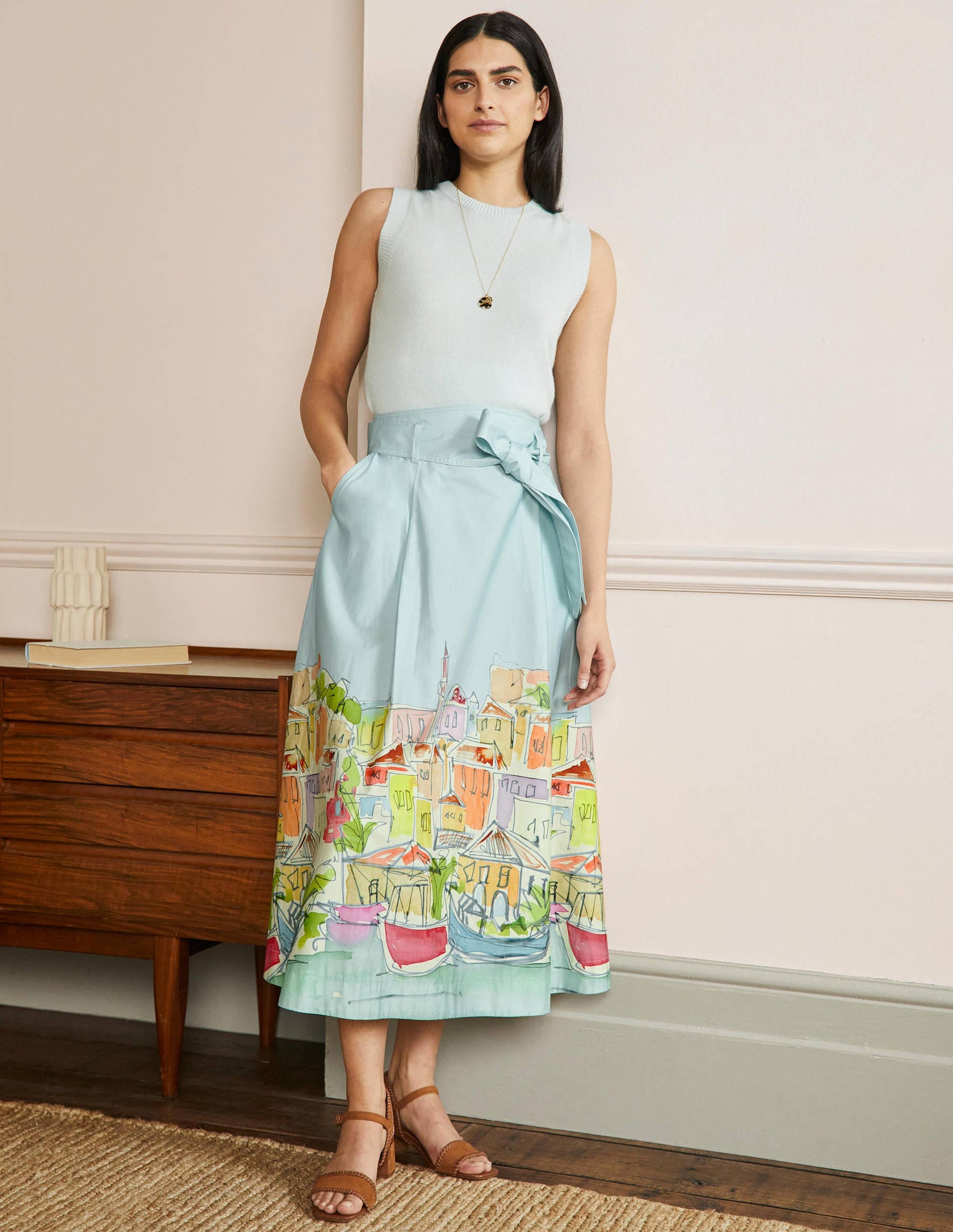 Round Waistband Full Skirt-Rainbow Village-1