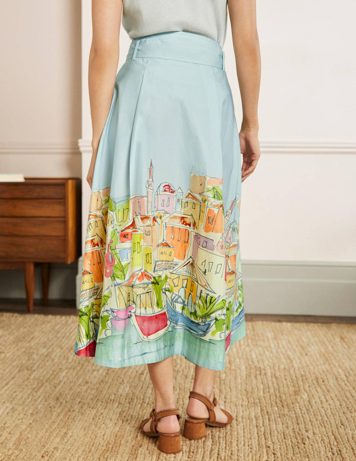 Round Waistband Full Skirt-Rainbow Village-3
