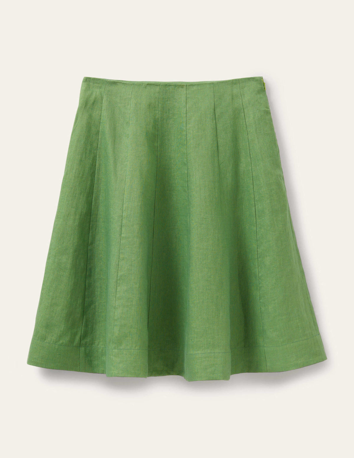 Panelled Linen Mini Skirt-English Ivy Green - Image 6