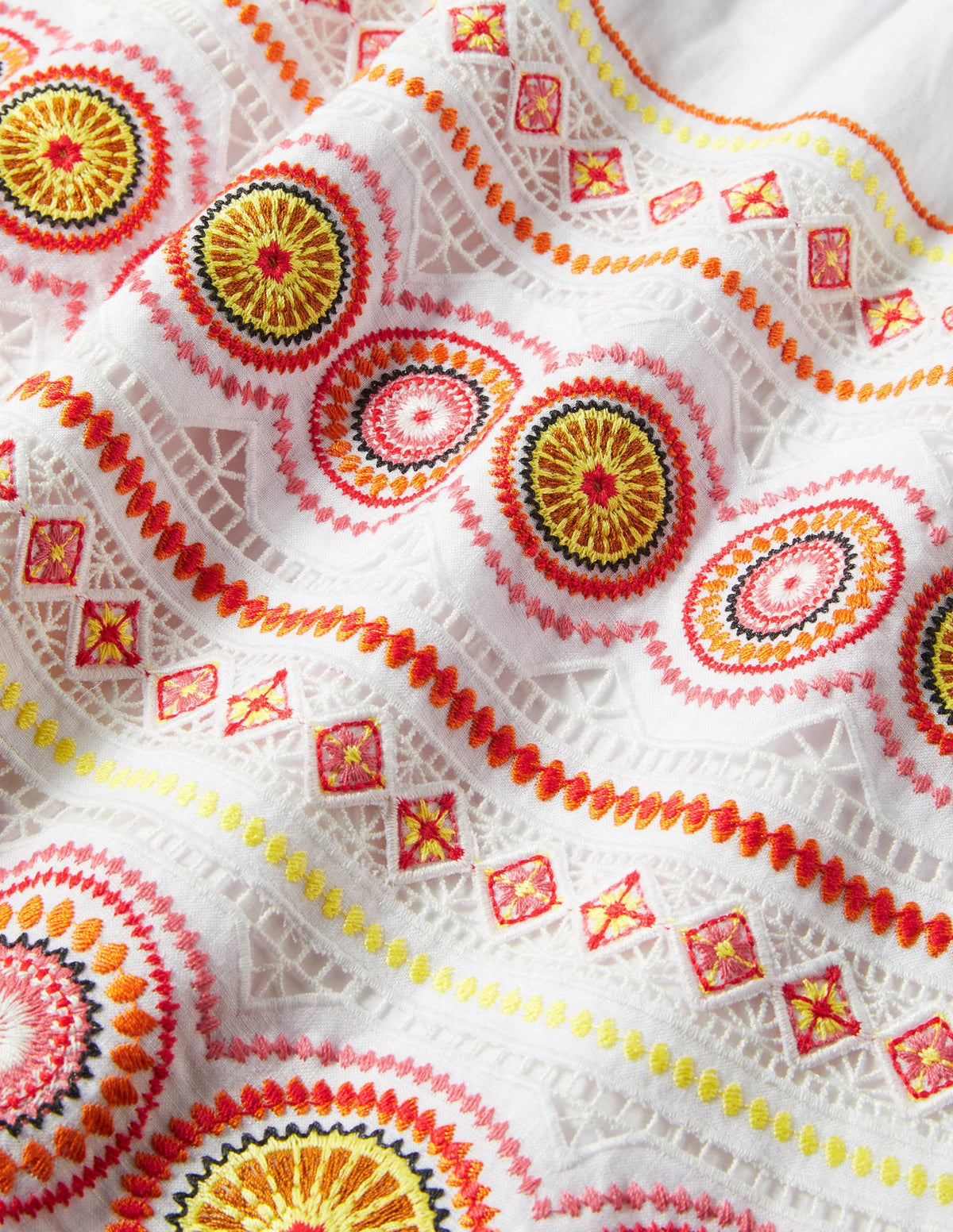 Tamsin Embroidered Linen Skirt-White, Embroidery - Image 5