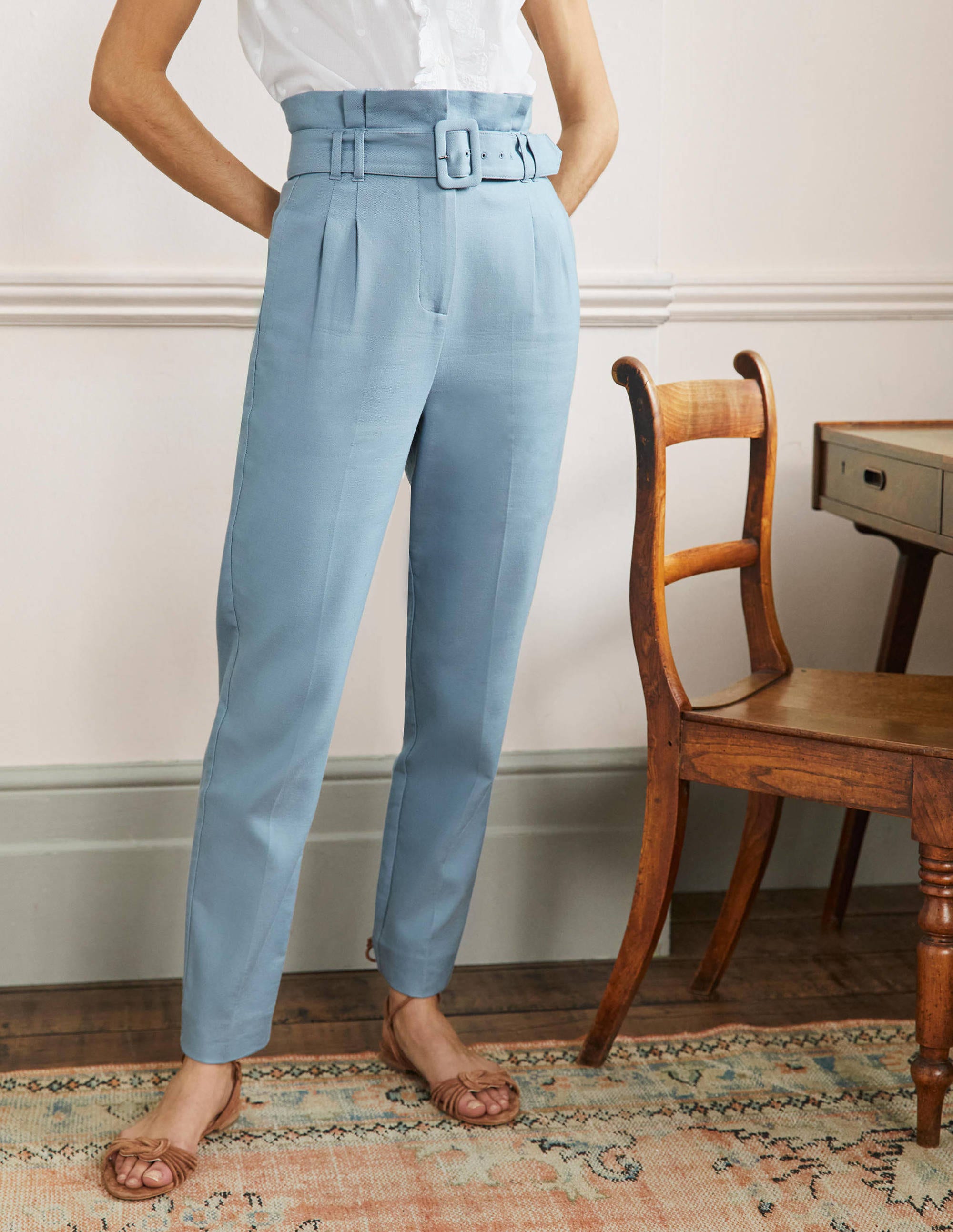 Carrie Paperbag Trousers-Mountain Spring Blue - Image 4