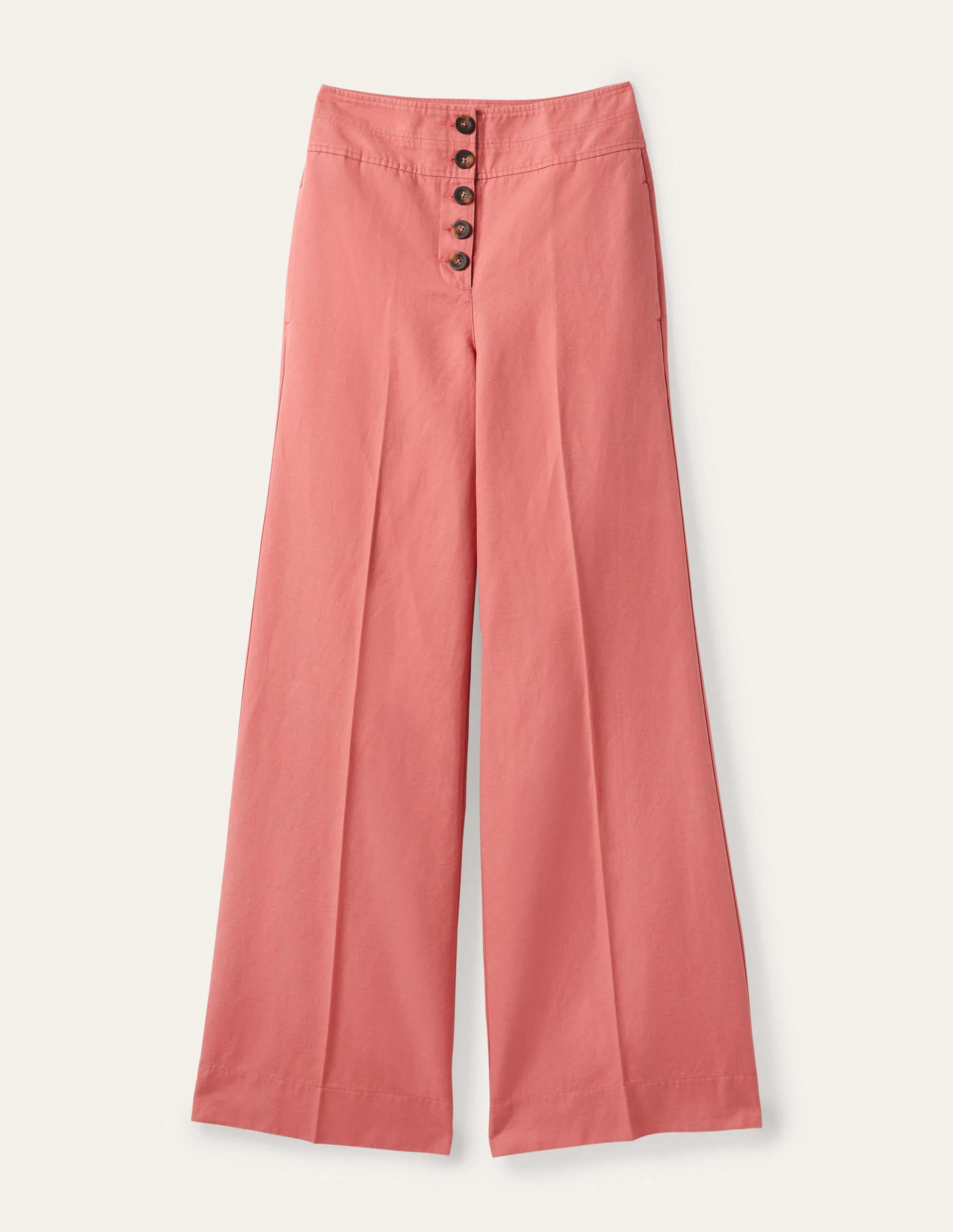 High Waist Wide Leg Trousers-Dusty Red - Image 5