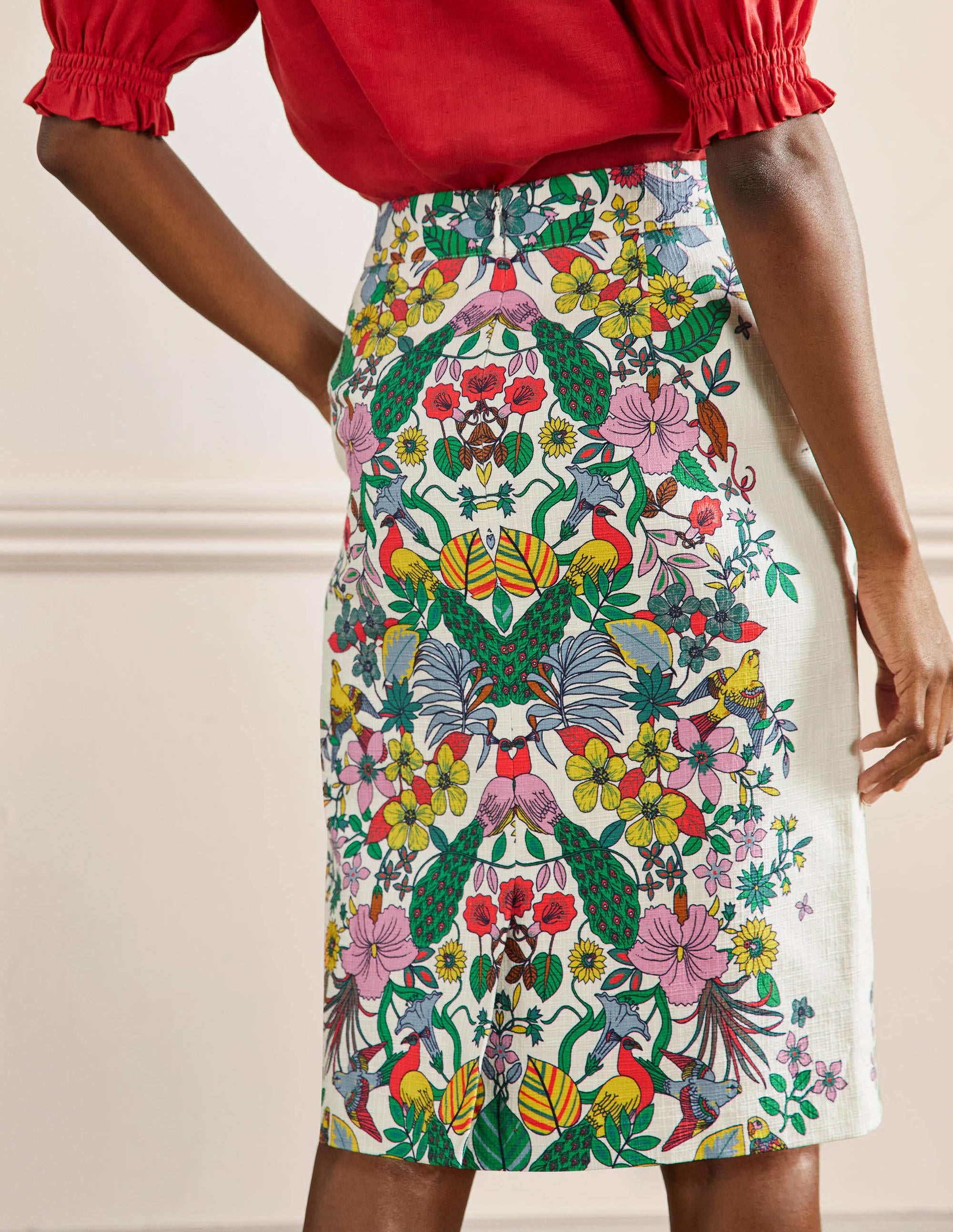Textured Pencil Skirt-Exotic Paradise - Image 7