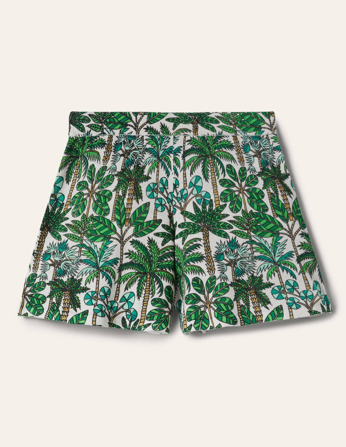 Cara Knitted Shorts-Ivory, Palm Forest - Image 5
