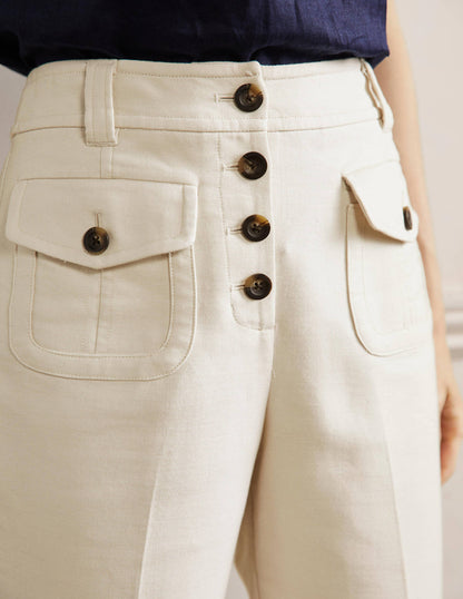 Carrie High Waisted Trousers-Meringue-2