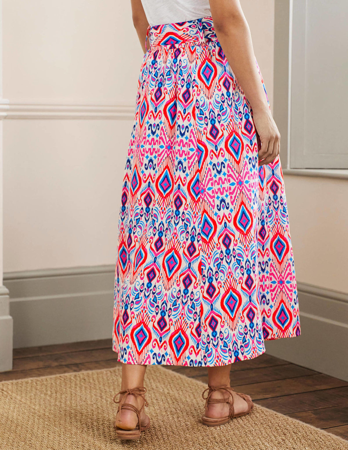 Rosemary Linen Midi Skirt-Ikat Paradise-3