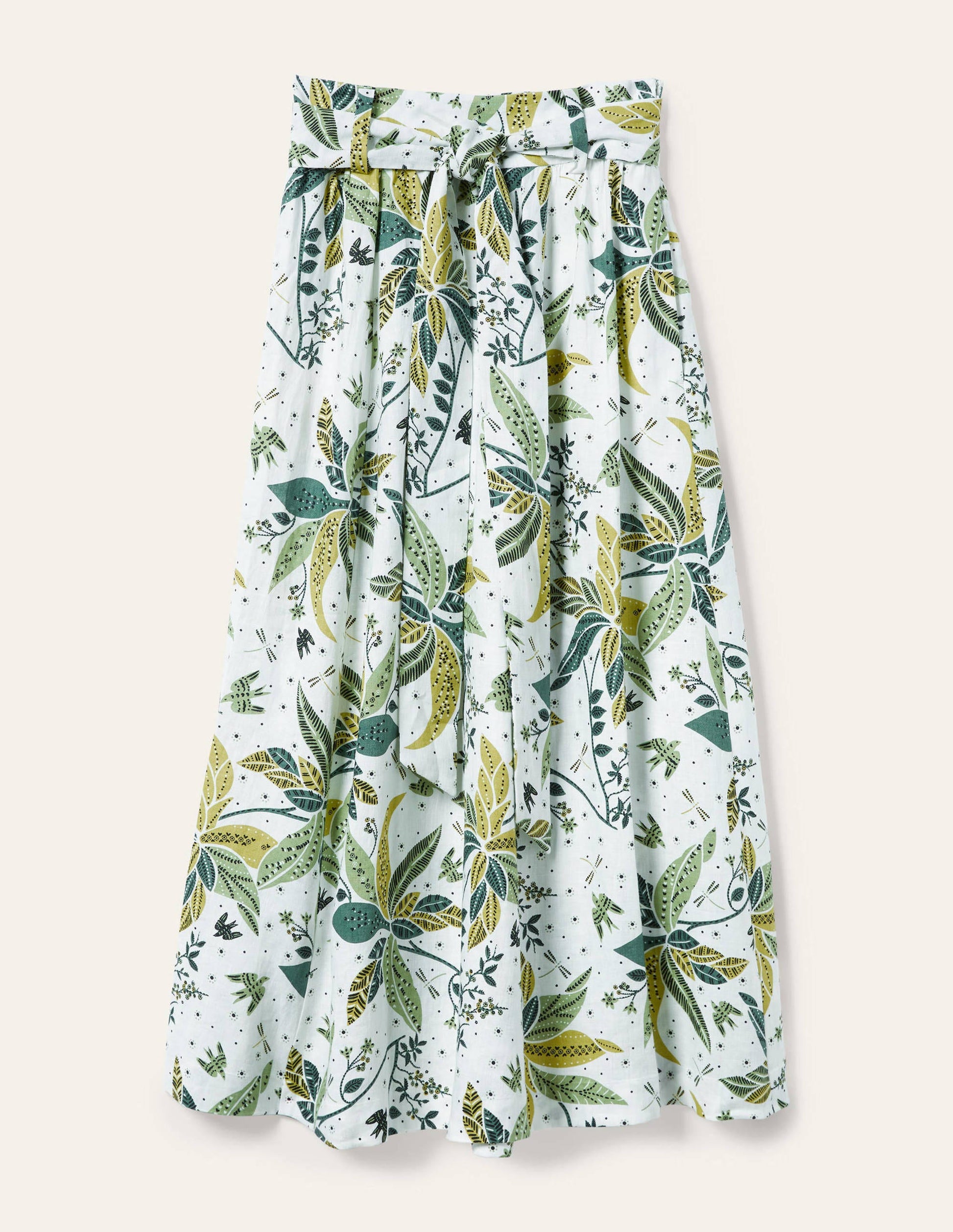 Rosemary Linen Midi Skirt-Starfruit, Oriental Cascade-6