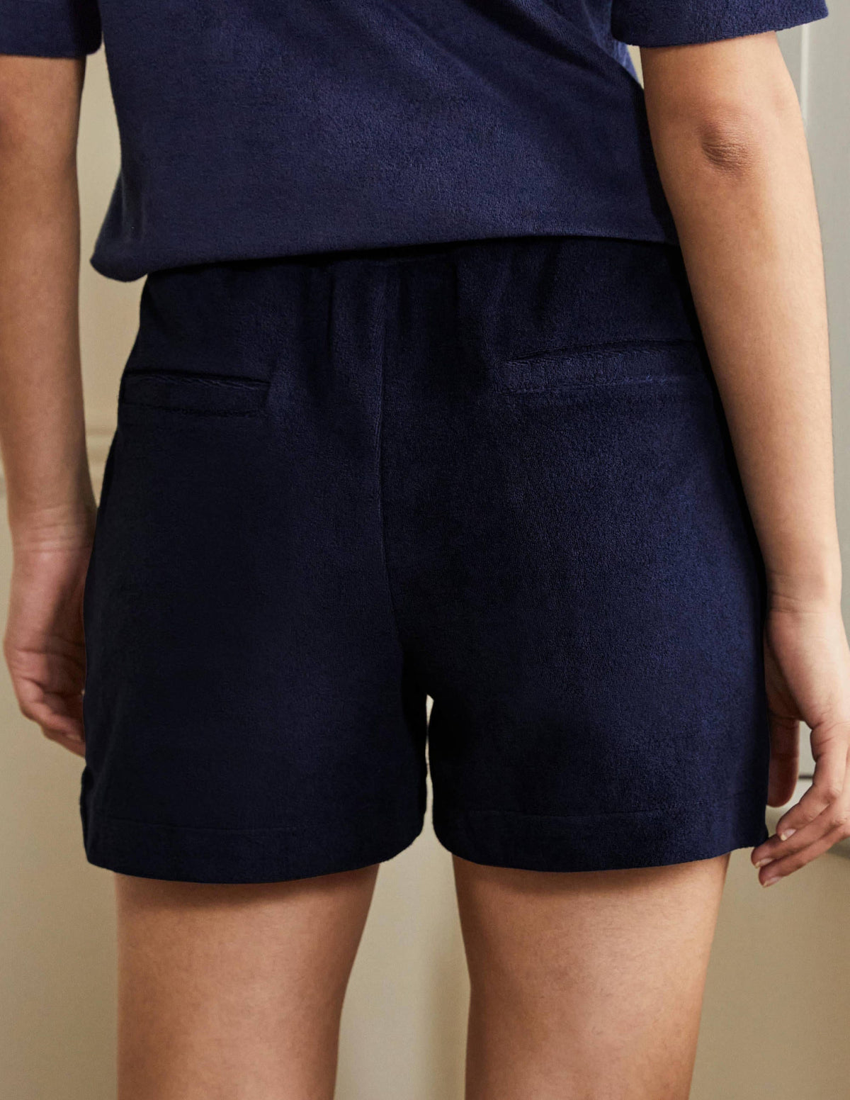Erica Towelling Shorts-Navy - Image 3
