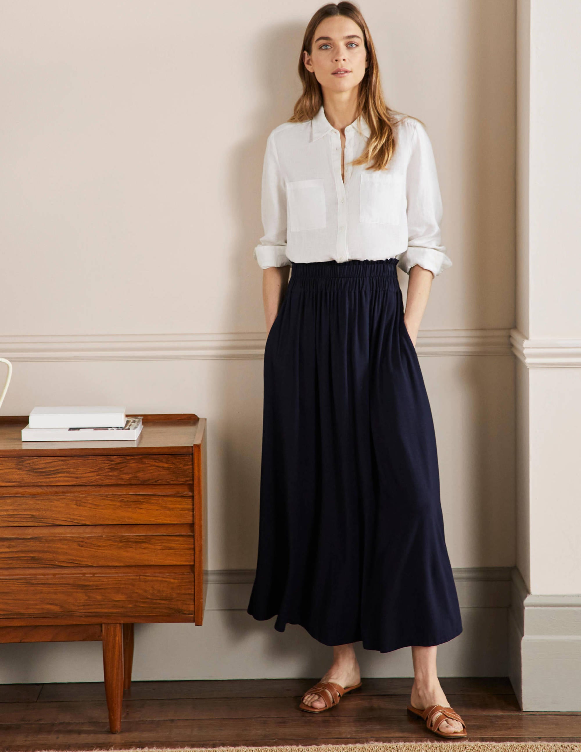Pull On Jersey Maxi-Navy - Image 1