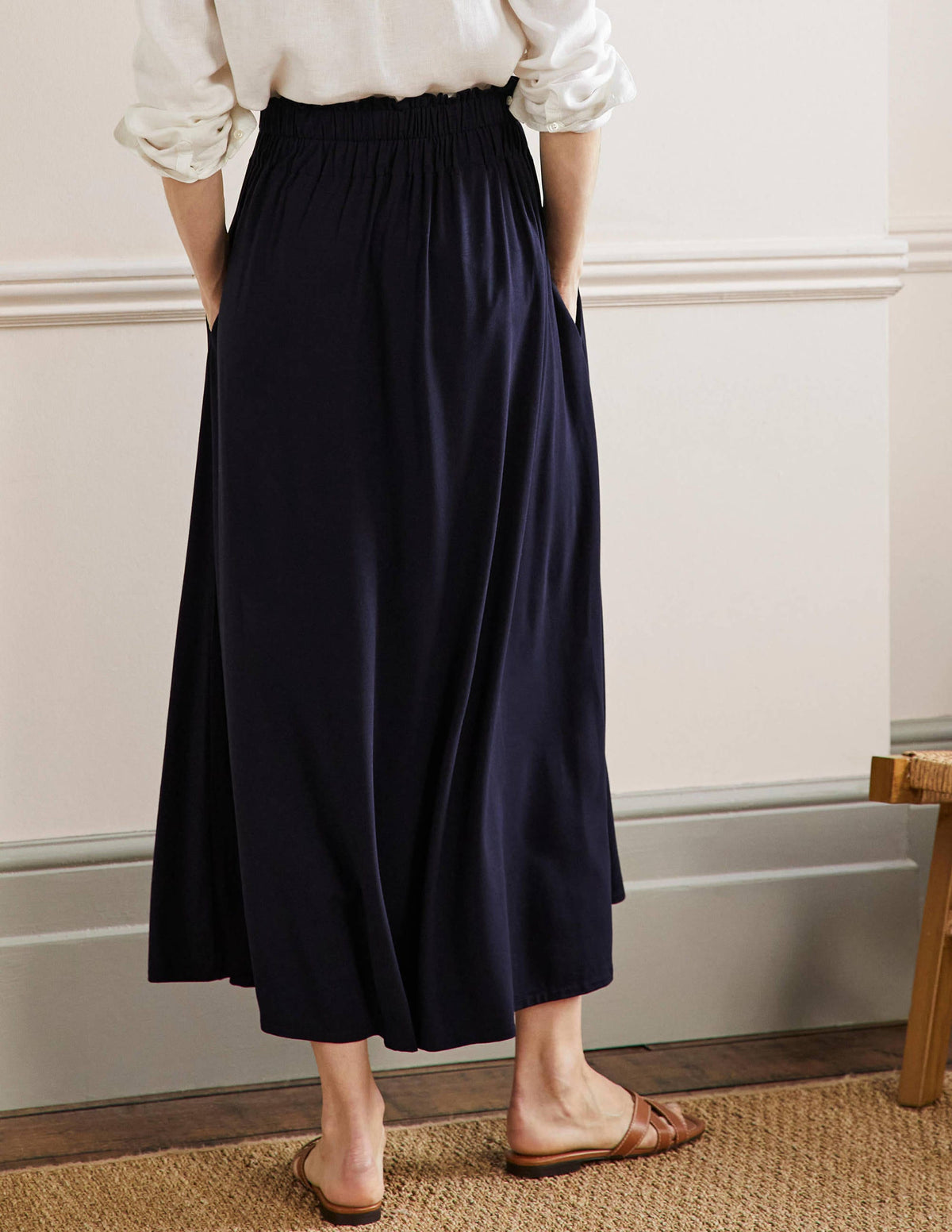Pull On Jersey Maxi-Navy - Image 3