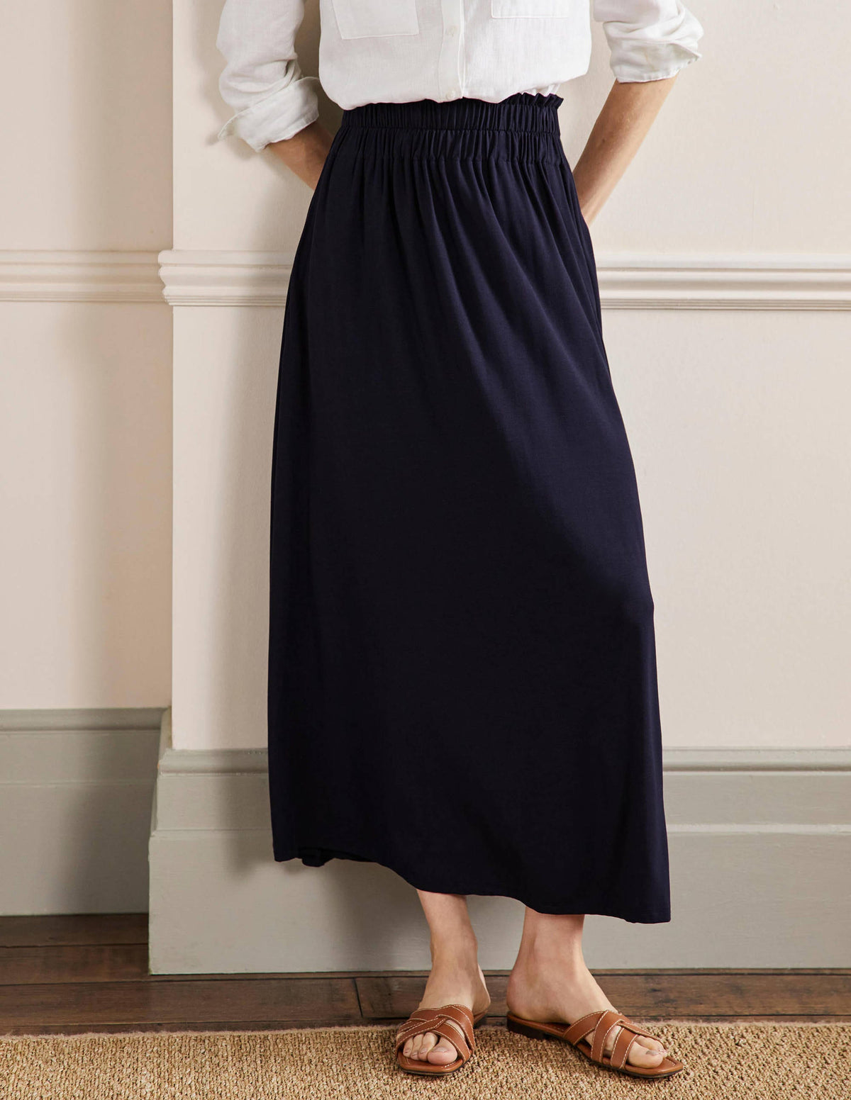 Pull On Jersey Maxi-Navy - Image 4