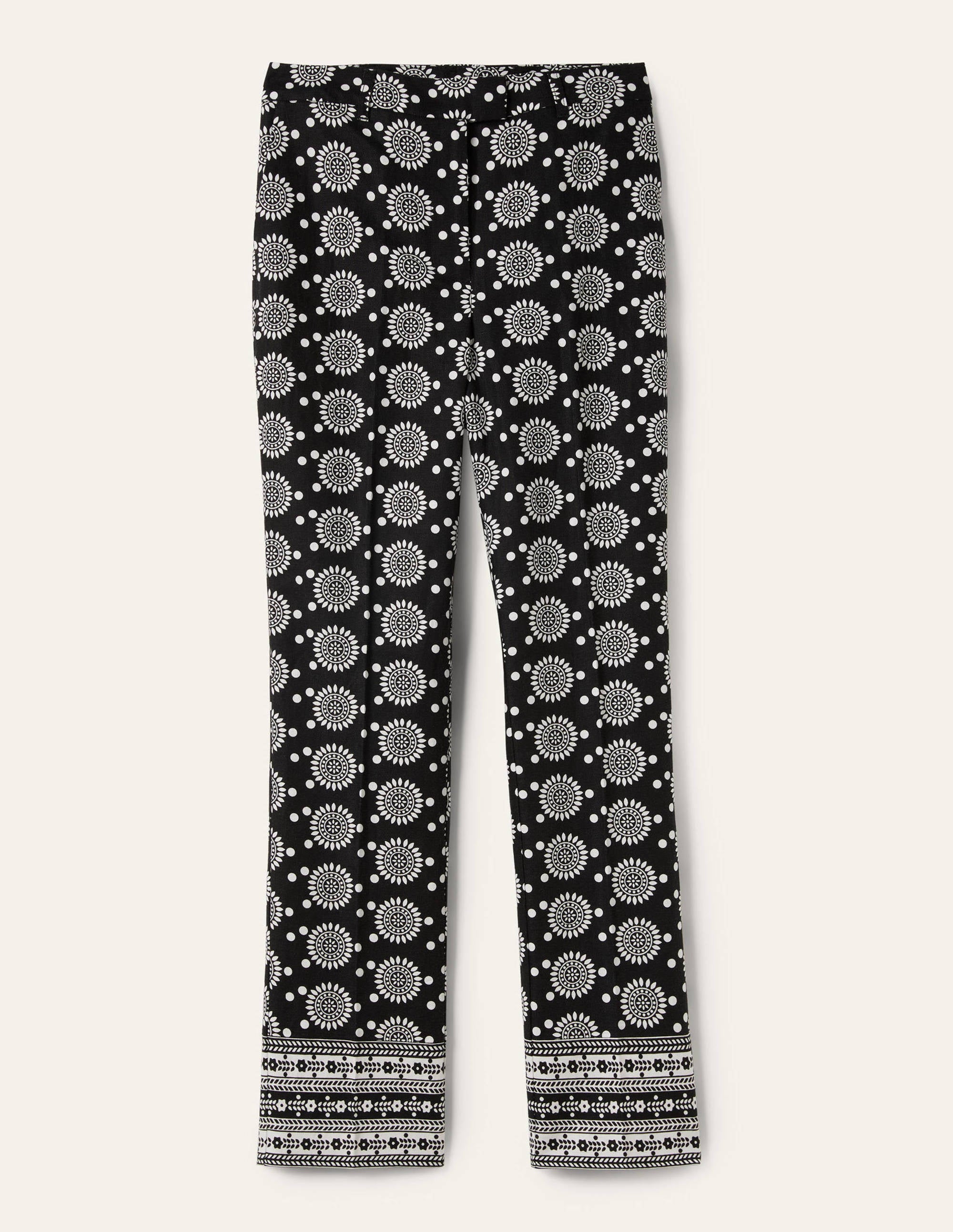 Thea Linen Tailored Trouser-Black, Sun Geo - Image 6