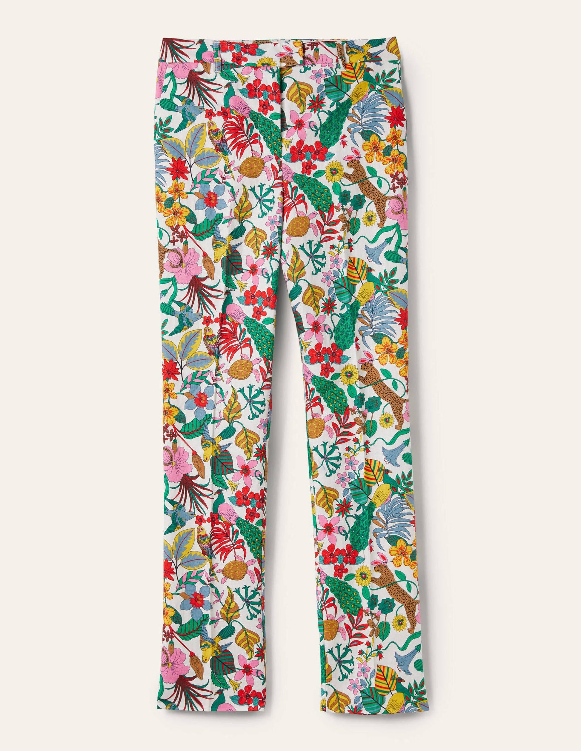 Thea Linen Tailored Trouser-Multi, Exotic Paradise-10