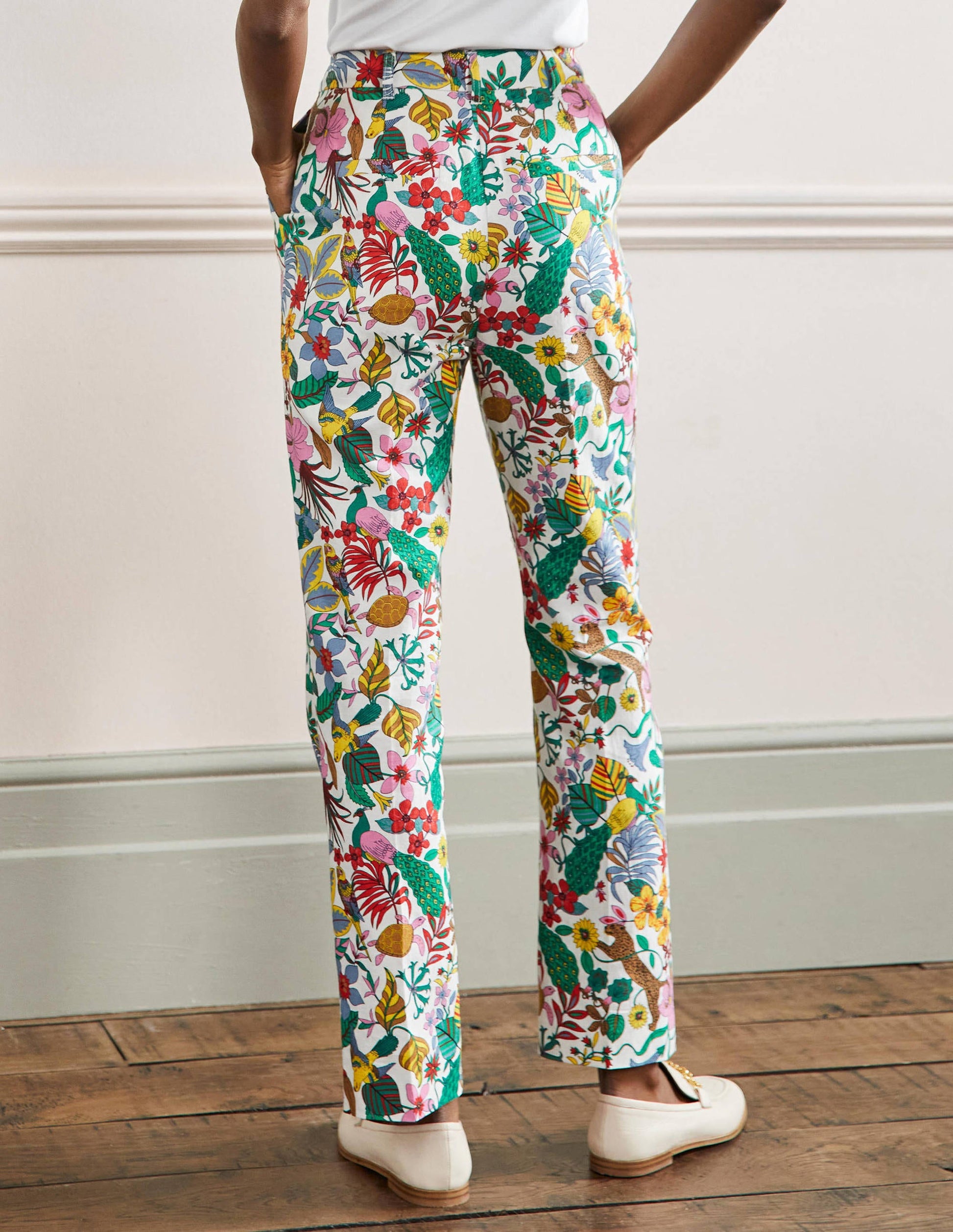 Thea Linen Tailored Trouser-Multi, Exotic Paradise-3