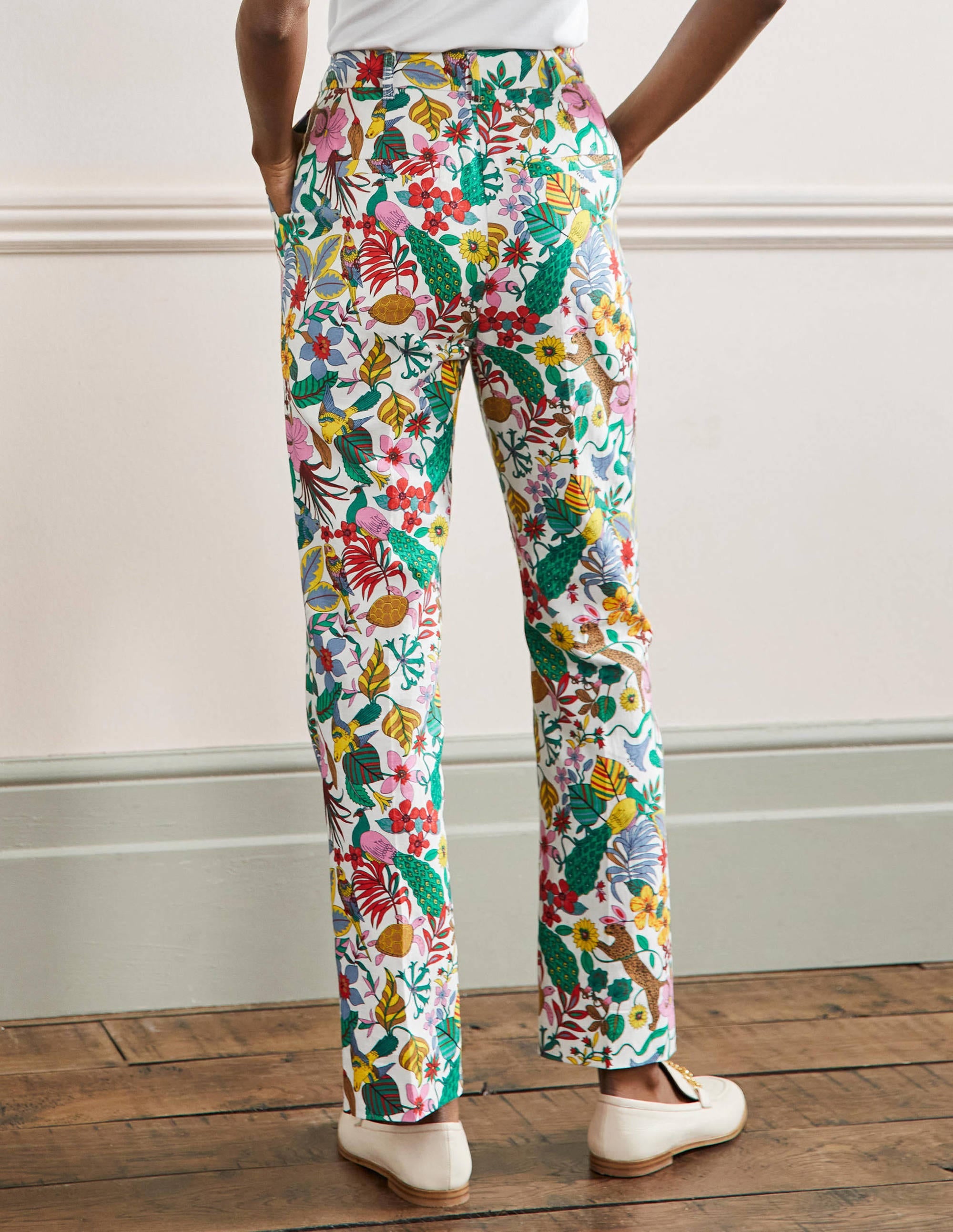 Thea Linen Tailored Trouser-Multi, Exotic Paradise - Image 3