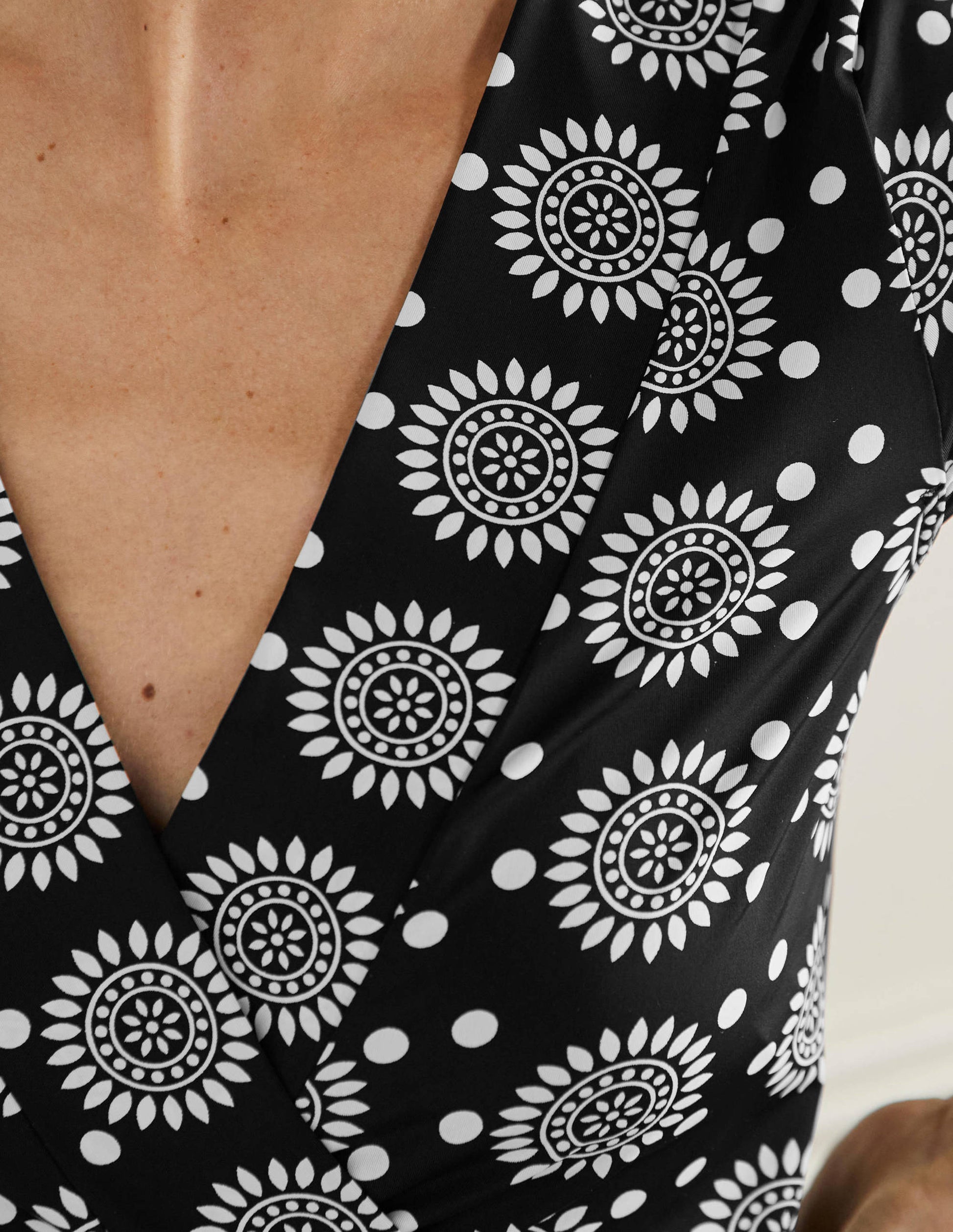 Lefkada Wrap Beach Dress-Black, Sun Geo-2