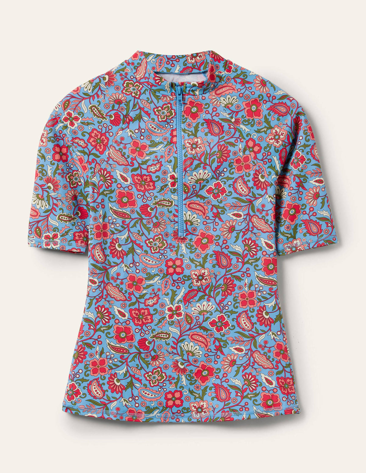 Mid Sleeve Rash Guard-Dusty Blue, Oriental Paradise - Image 6