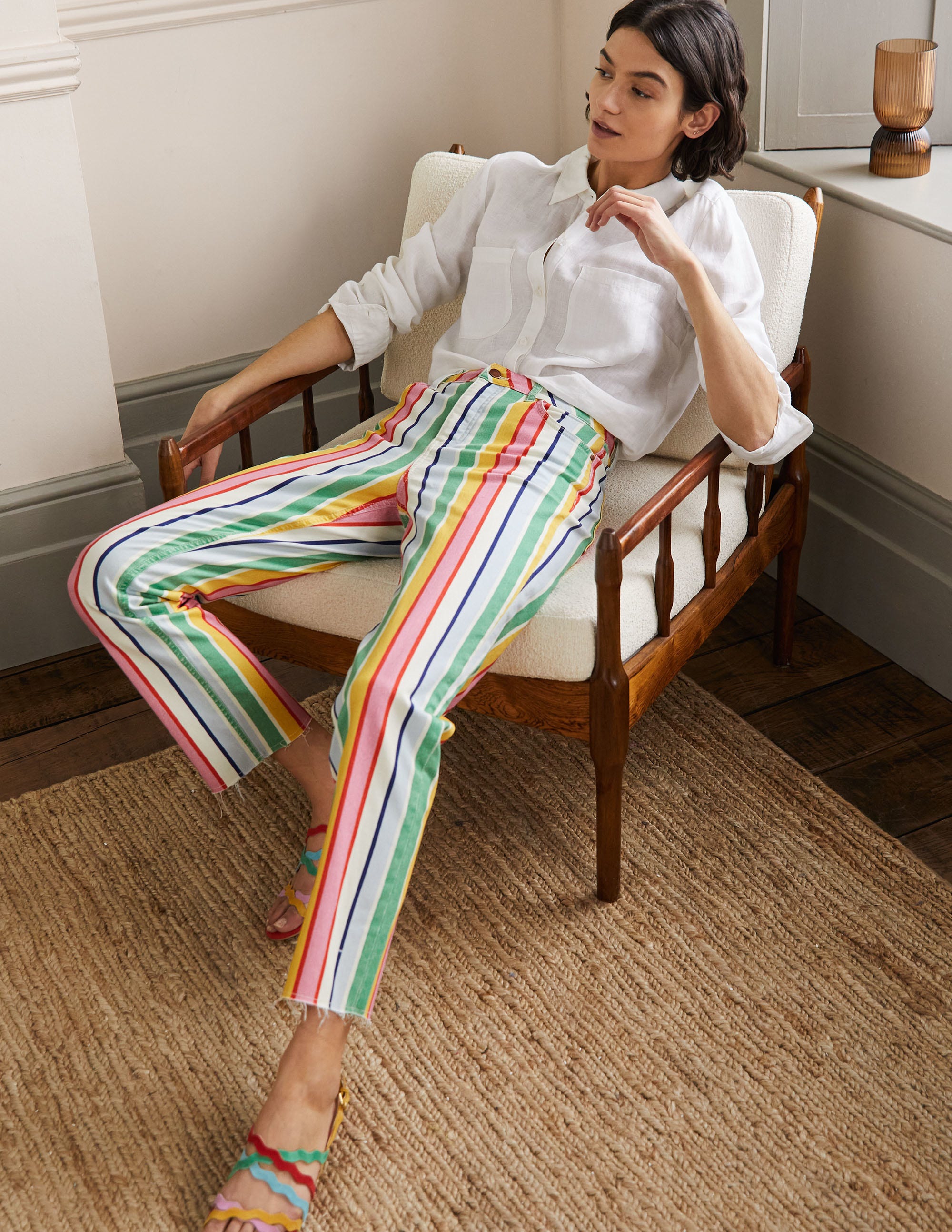 Relaxed Straight Jeans-Rainbow Multistripe - Image 5