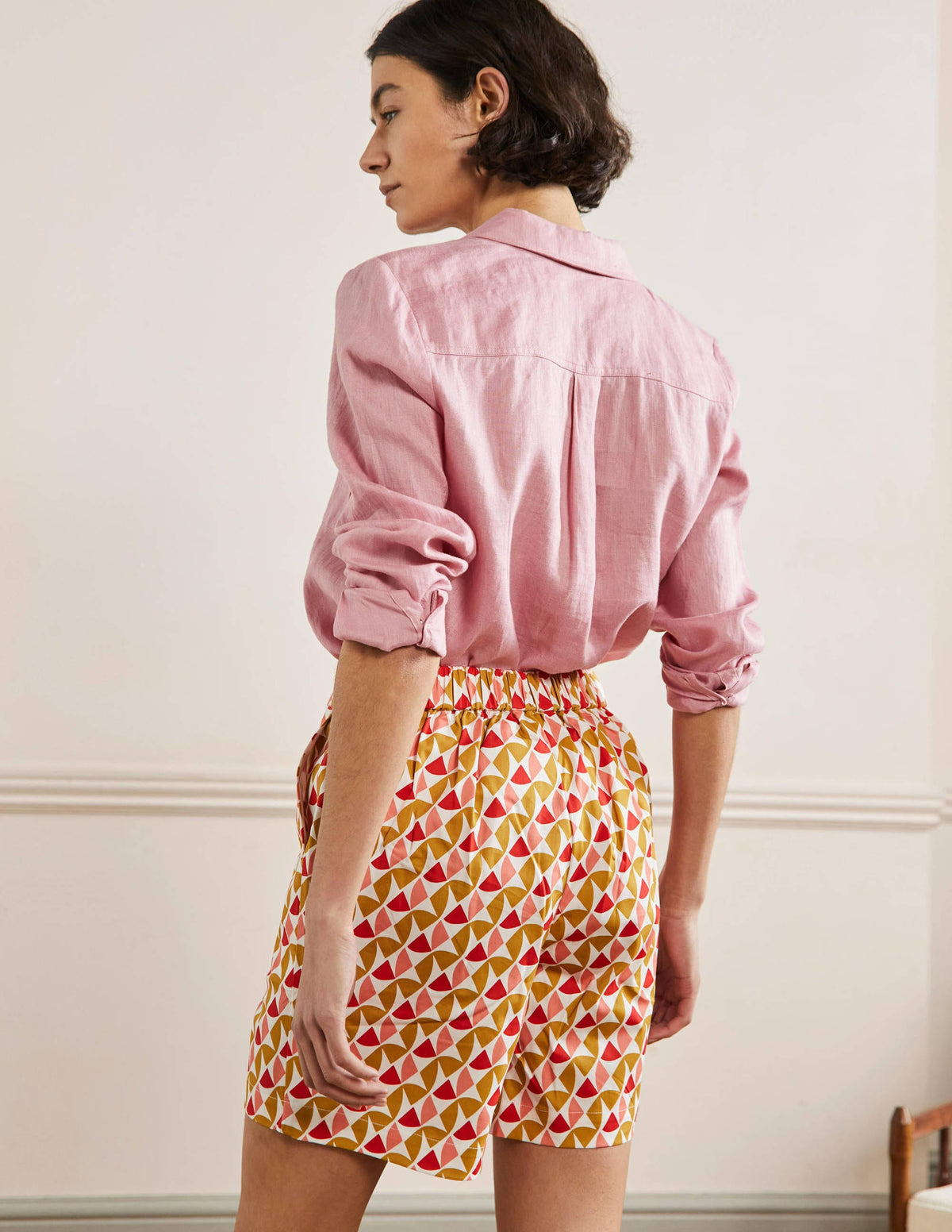 Pull On Shorts-Brioche, Rainbow Tile-3
