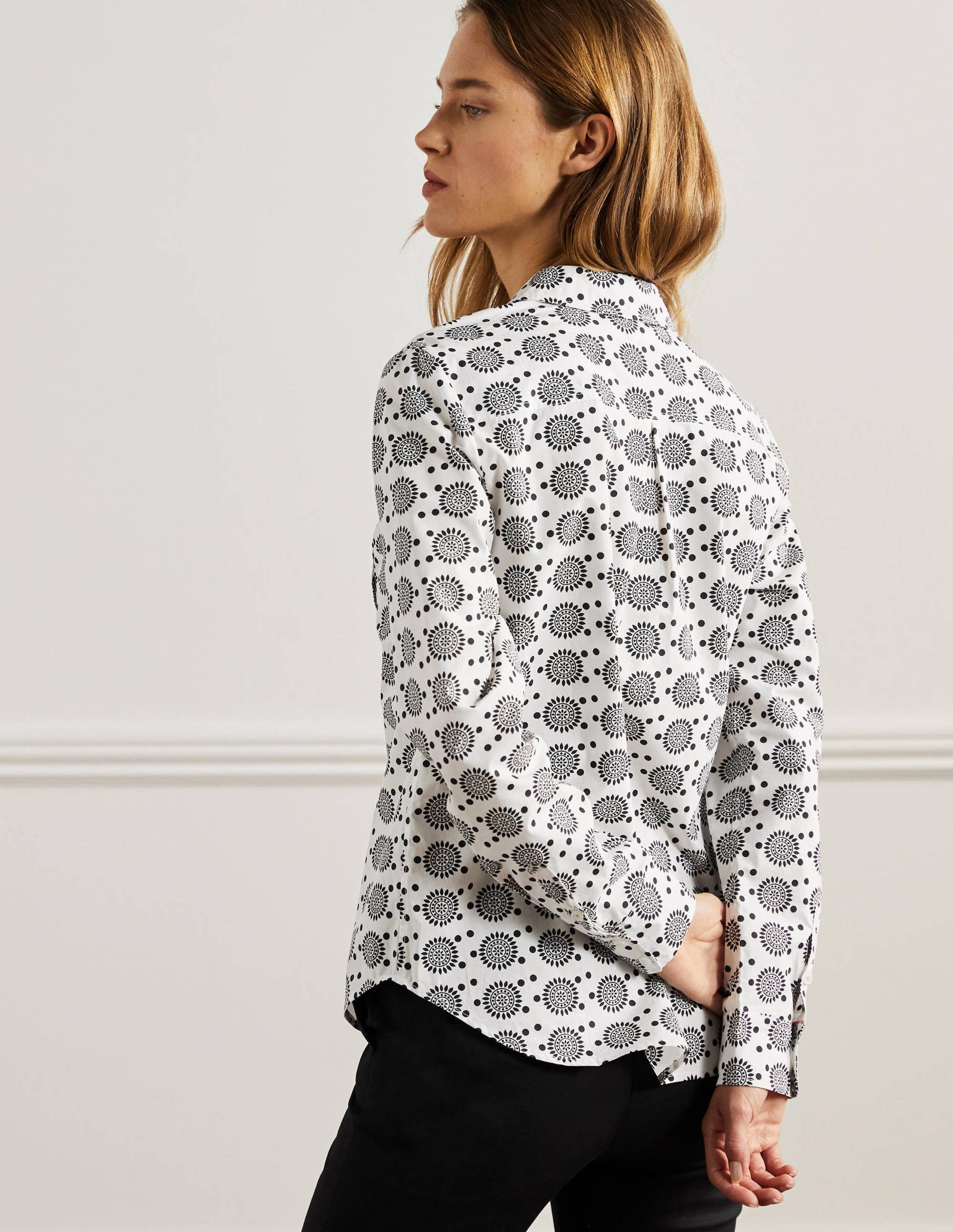 Classic Cotton Shirt-Ivory, Sun Geo - Image 3