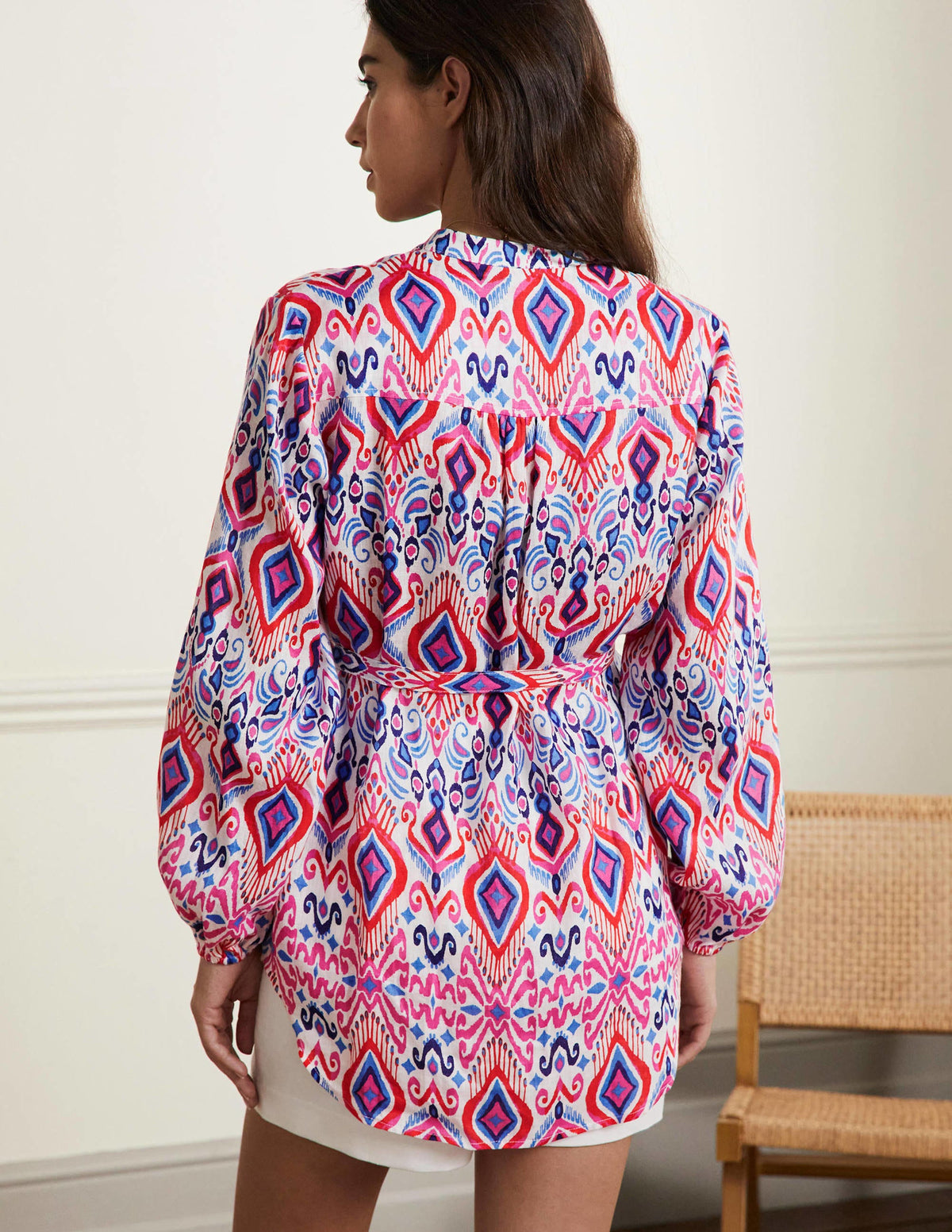 Rosie Linen Shirt-Multi, Ikat Paradise - Image 3
