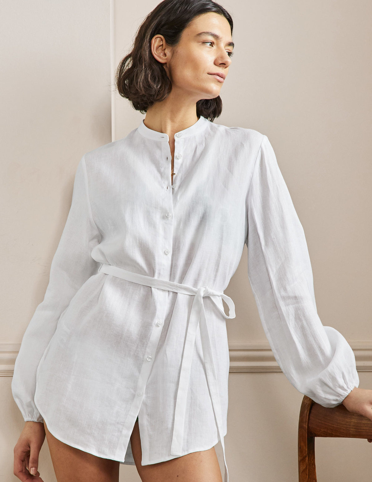 Rosie Linen Shirt-White-1