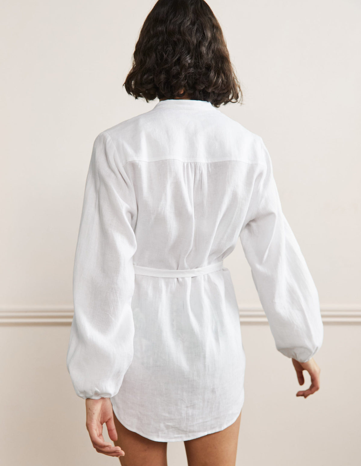 Rosie Linen Shirt-White - Image 3