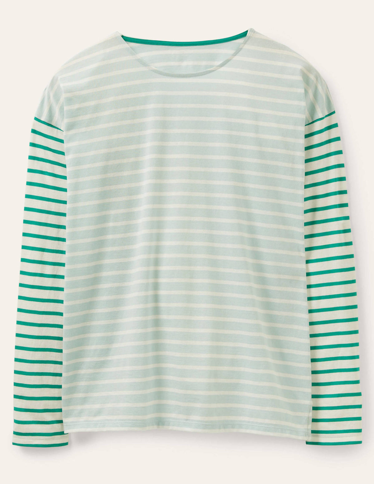 Dropped Shoulder Breton Top-Dawn Sky / Ivory Stripe-5