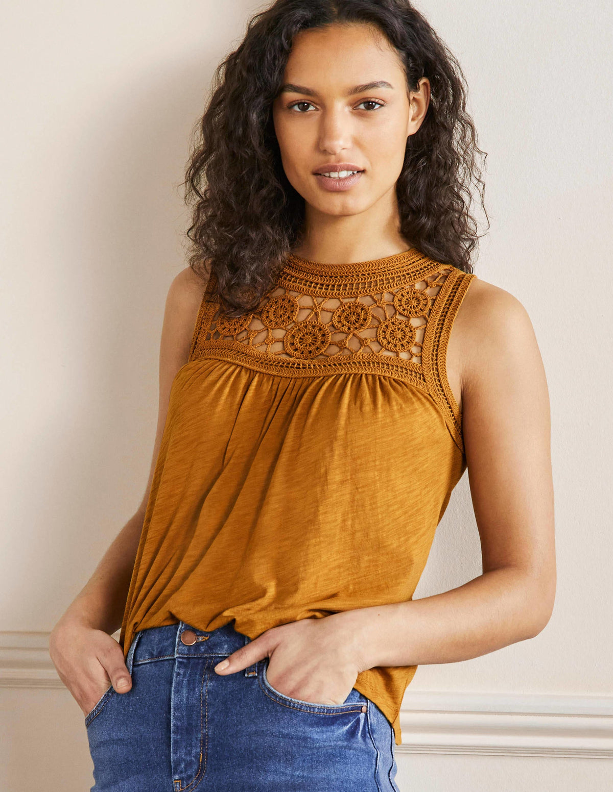 Anais Crochet Jersey Top-Frankincense - Image 1