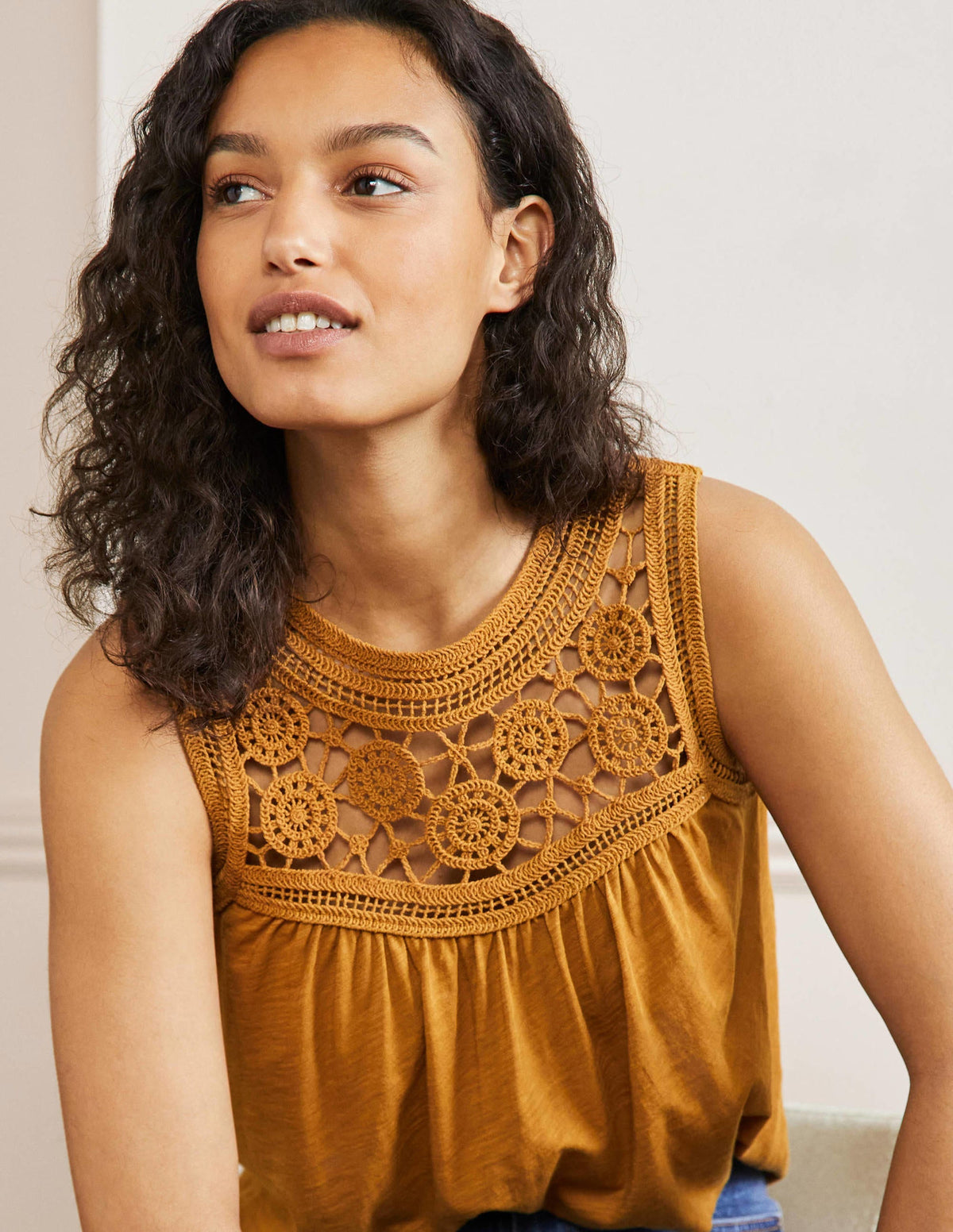 Anais Crochet Jersey Top-Frankincense - Image 4