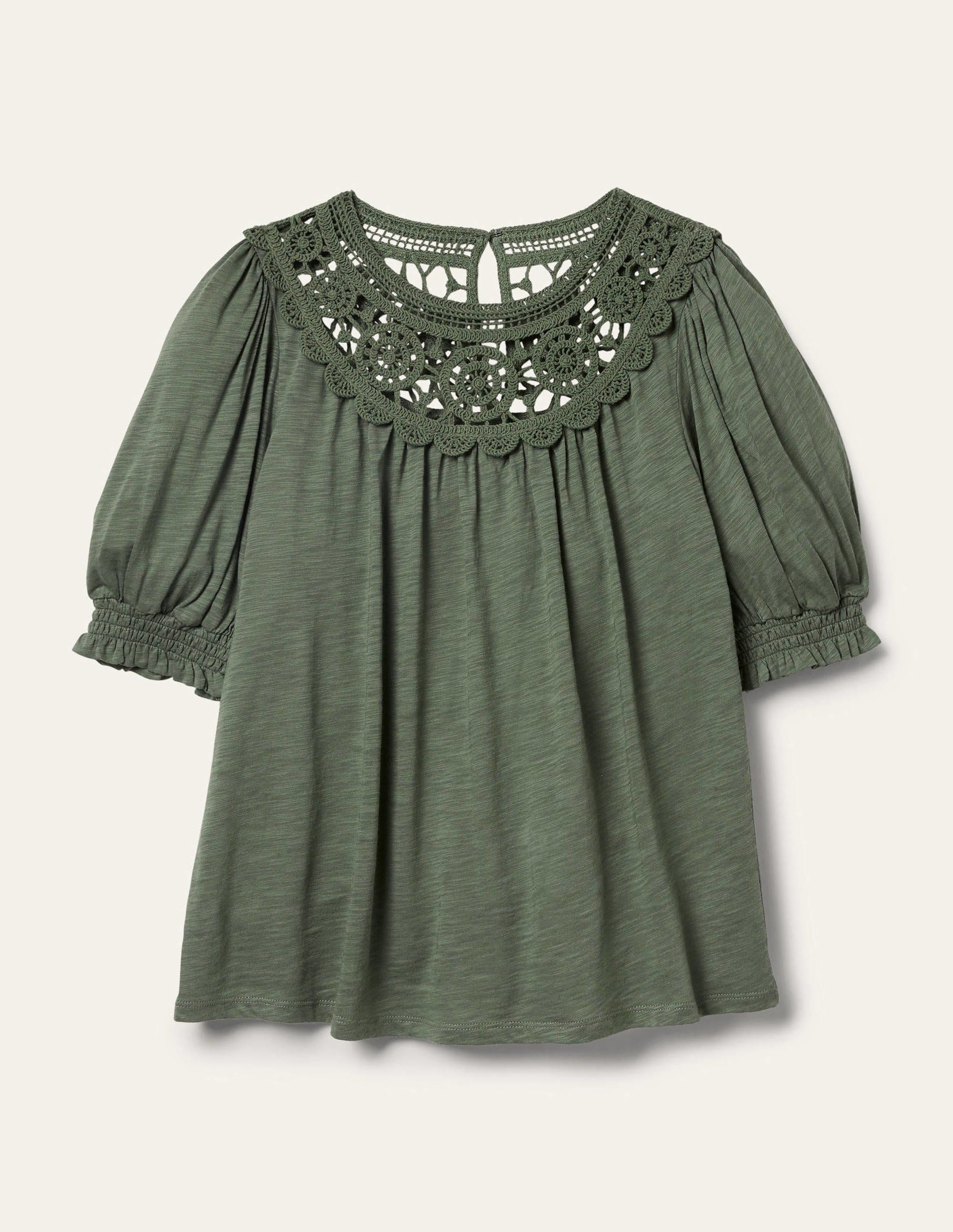 Anais Crochet Puff Sleeve Top-Alder-5