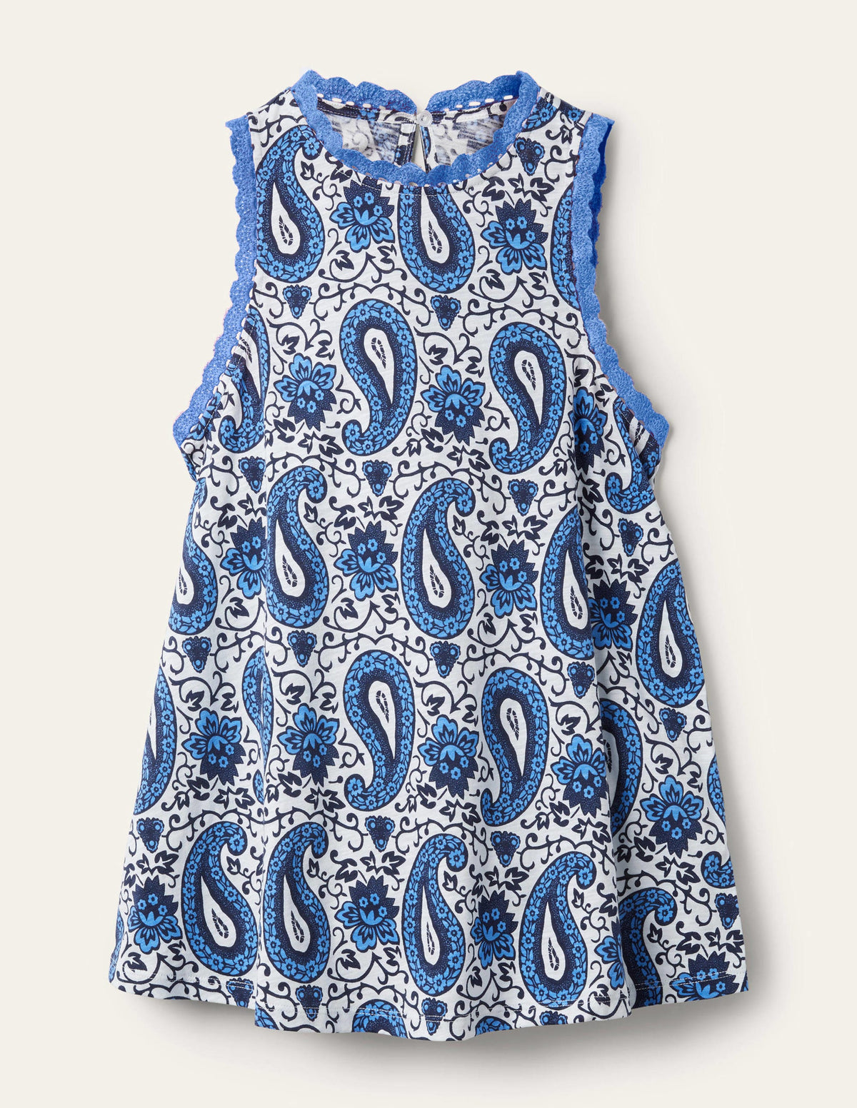 Stitch Detail Jersey Top-Blue, Enchanting Paisley - Image 10