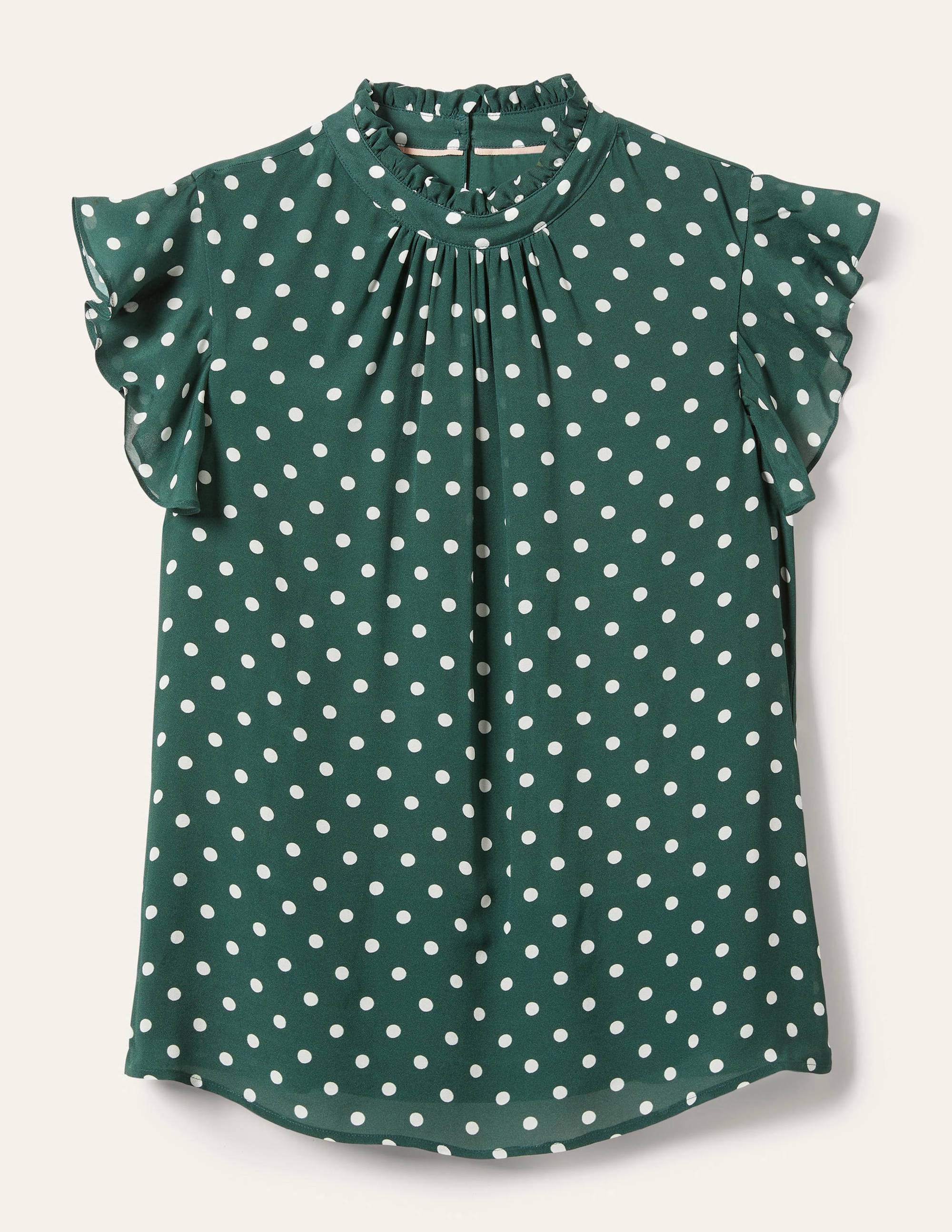High Neck Sleeveless Top-Trekking Green, Regular Dot - Image 5
