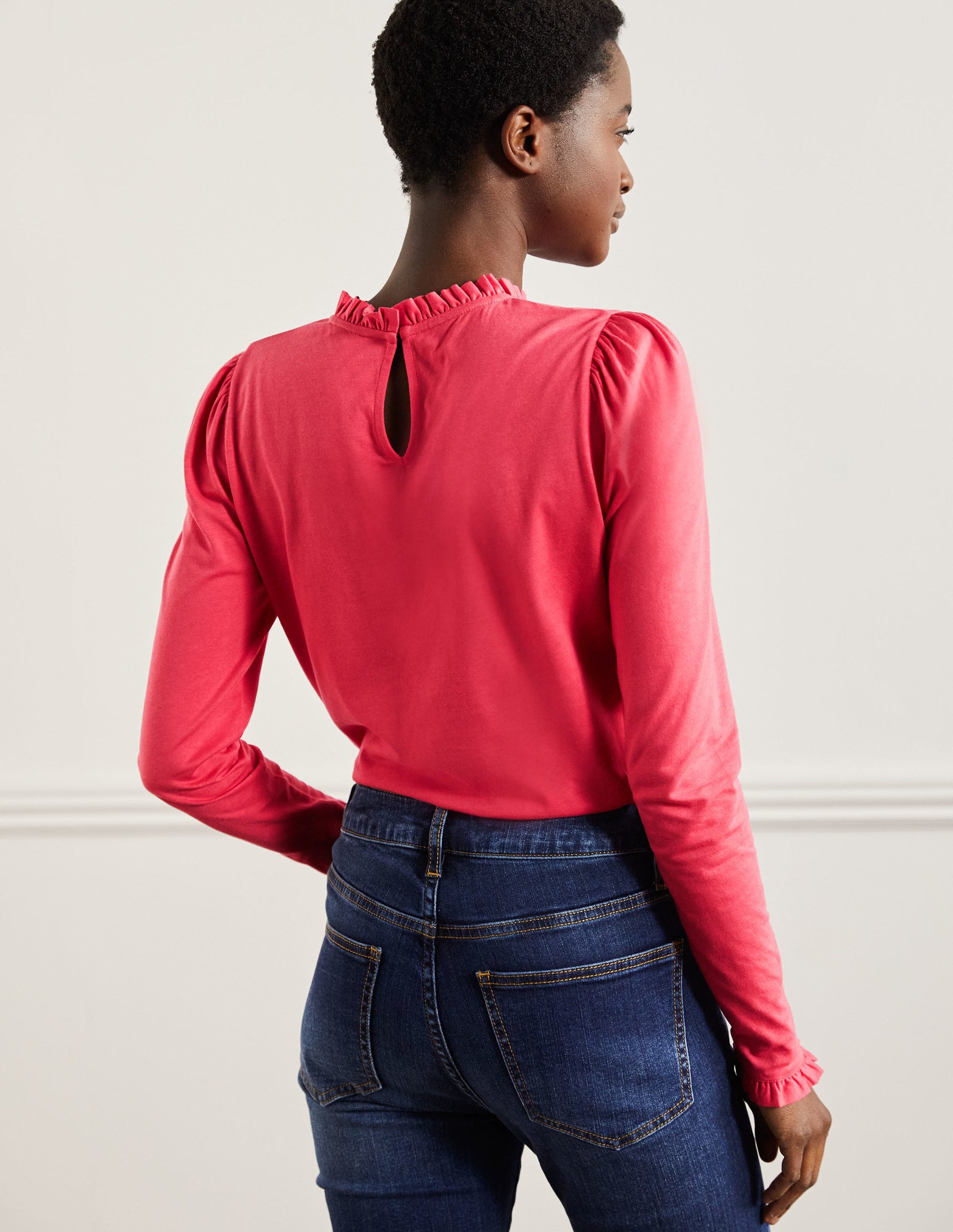 Supersoft Frill Detail Top-Radish-3