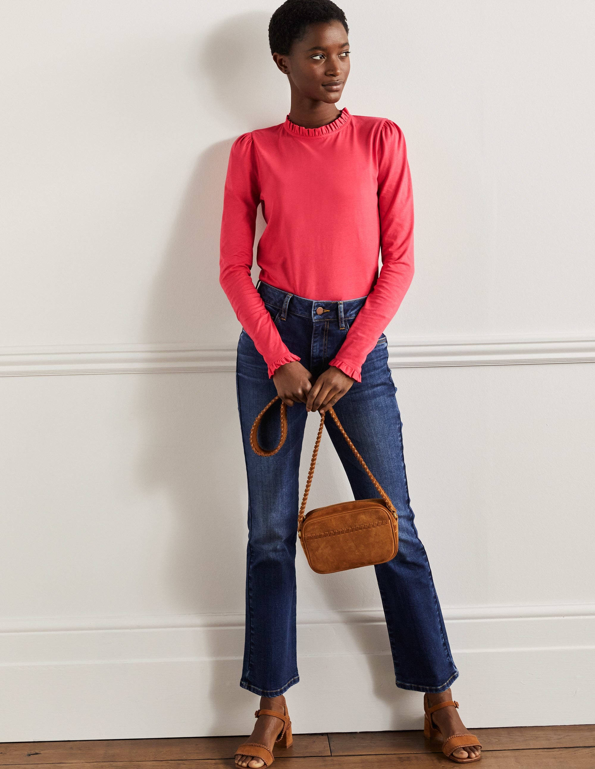 Supersoft Frill Detail Top-Radish - Image 5