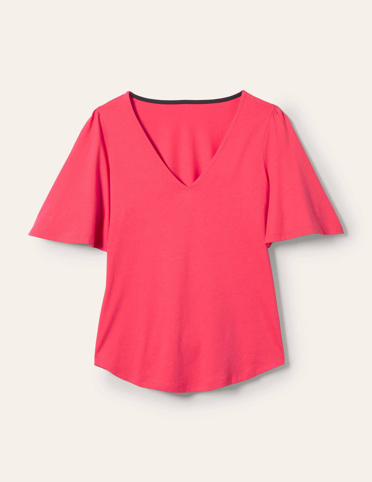 Supersoft Flutter Sleeve Top-Radish-5
