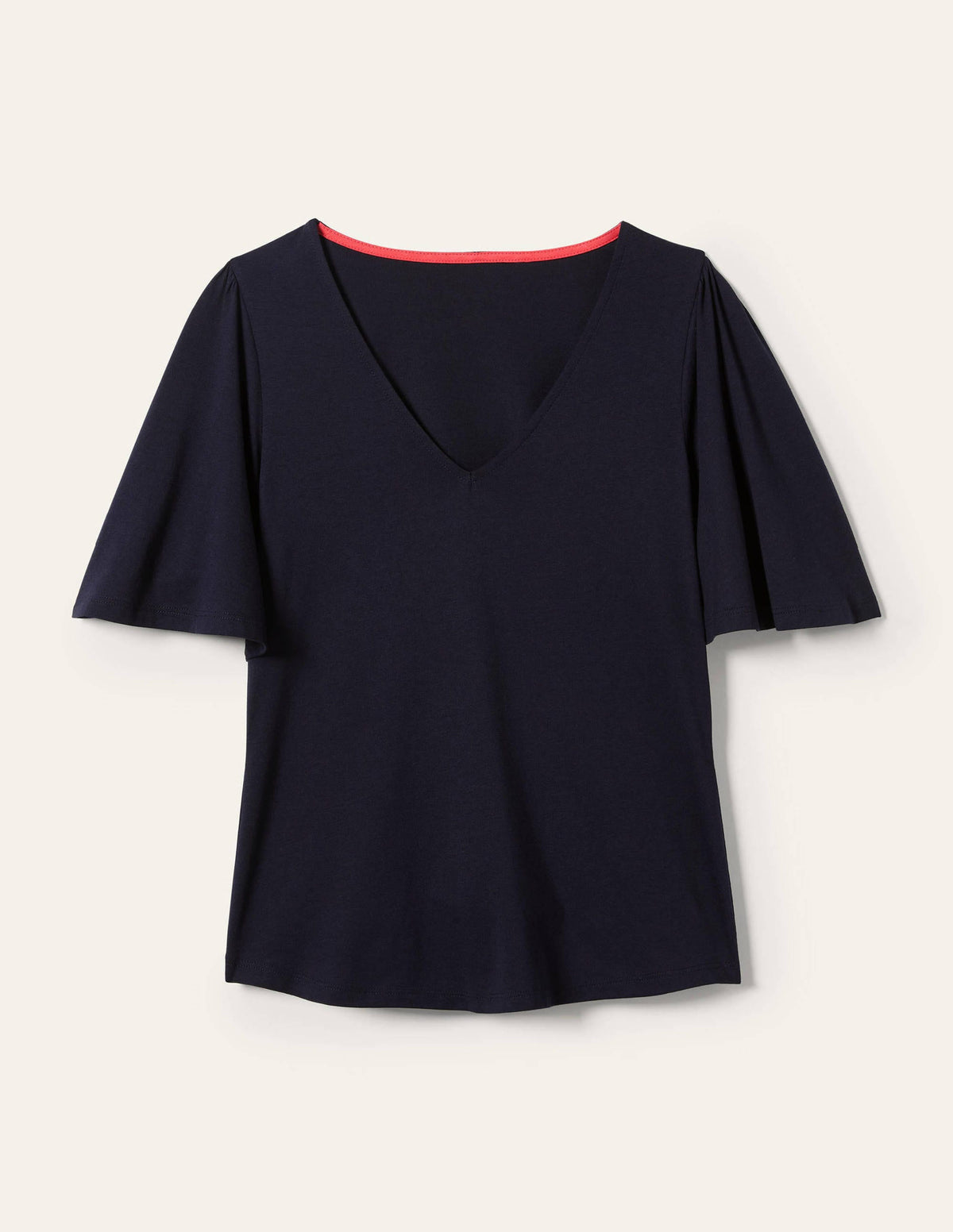 Supersoft Flutter Sleeve Top-Navy-5