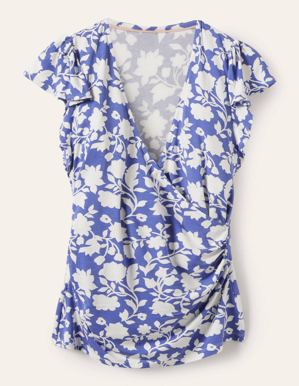 Flutter Sleeve Wrap Top-Bluebell, Botanic Silhouette-5