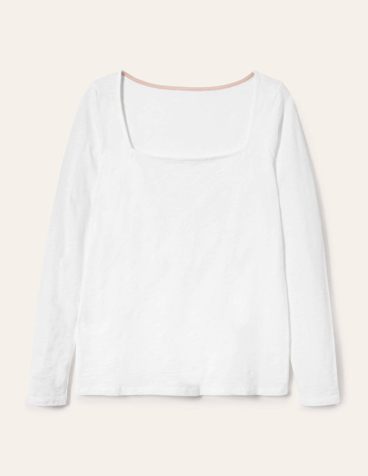 Cotton Square Neck Top-White - Image 4