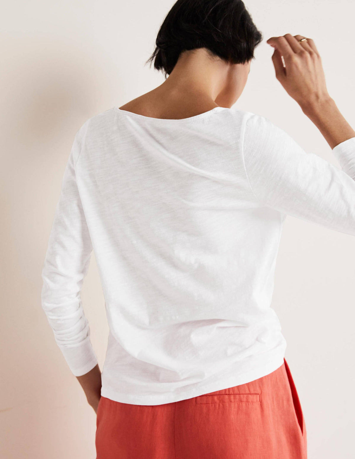 Cotton Square Neck Top-White - Image 3