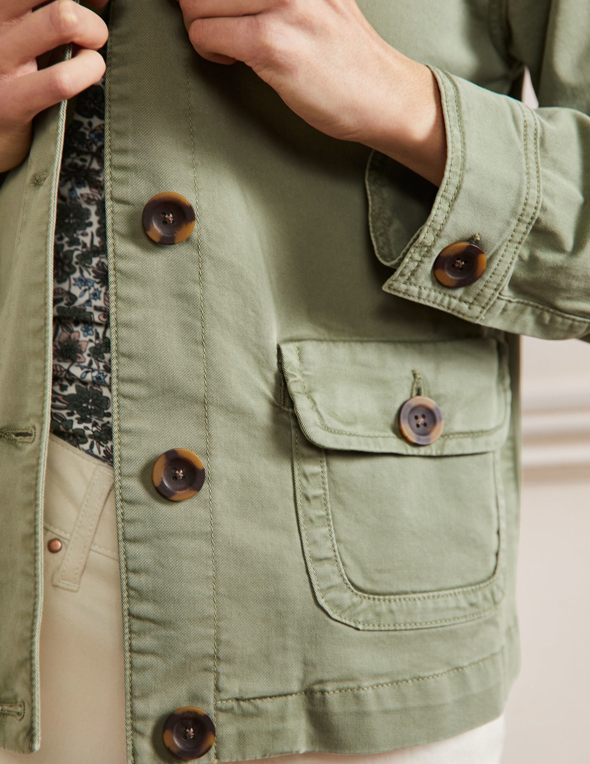 Patch Pocket Chore Jacket-Rainforest Green - Image 2