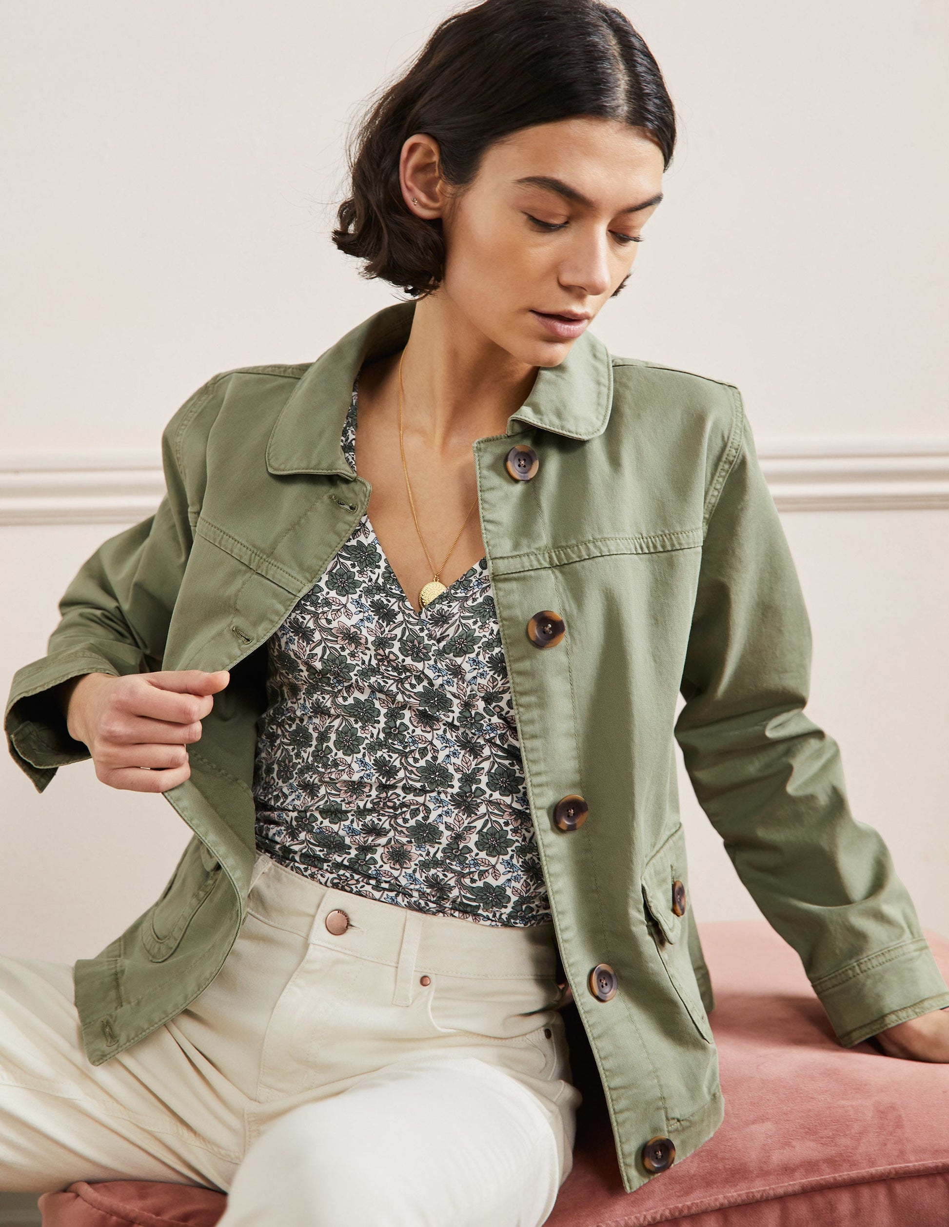 Patch Pocket Chore Jacket-Rainforest Green-4
