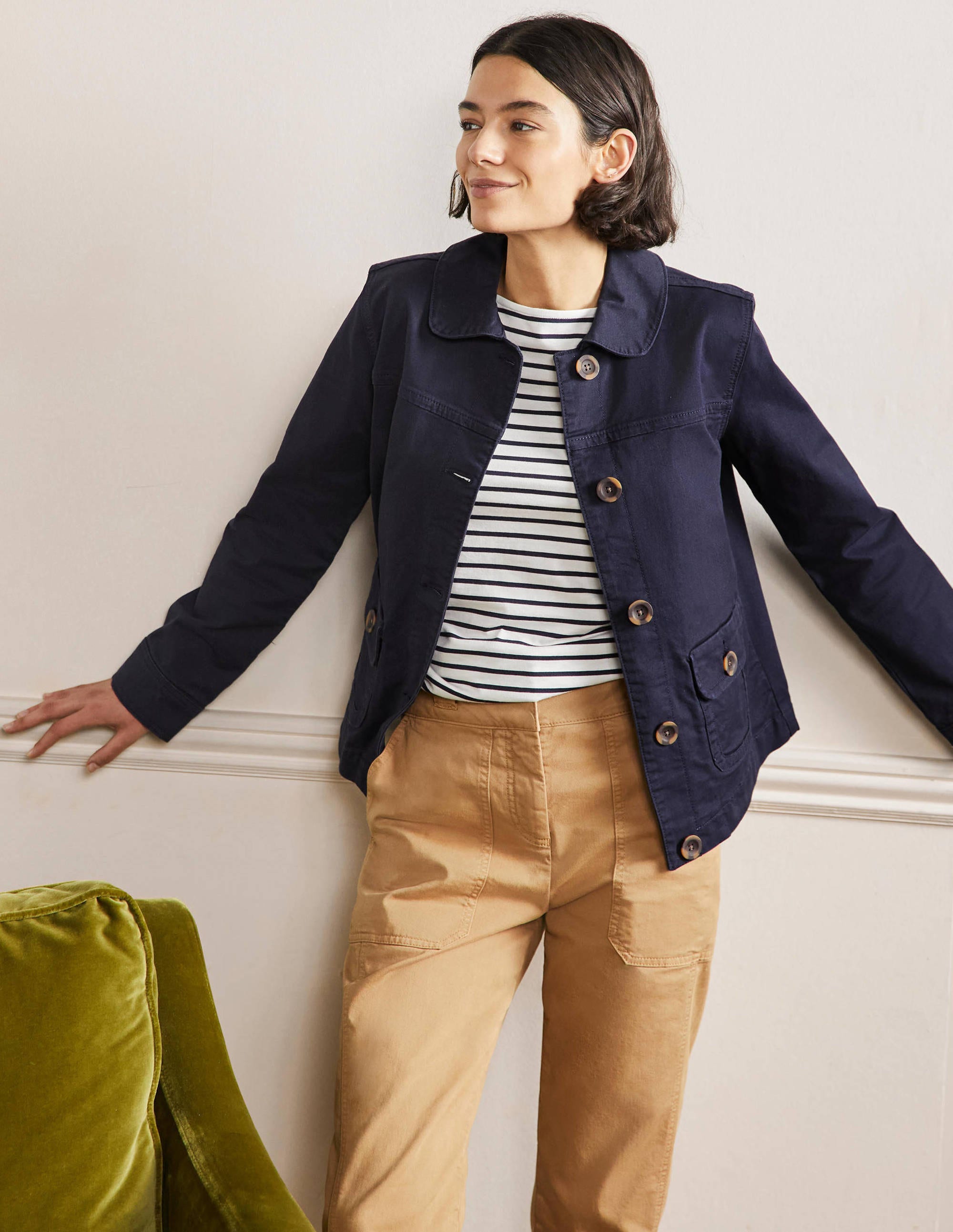 Patch Pocket Chore Jacket-Navy - Image 1