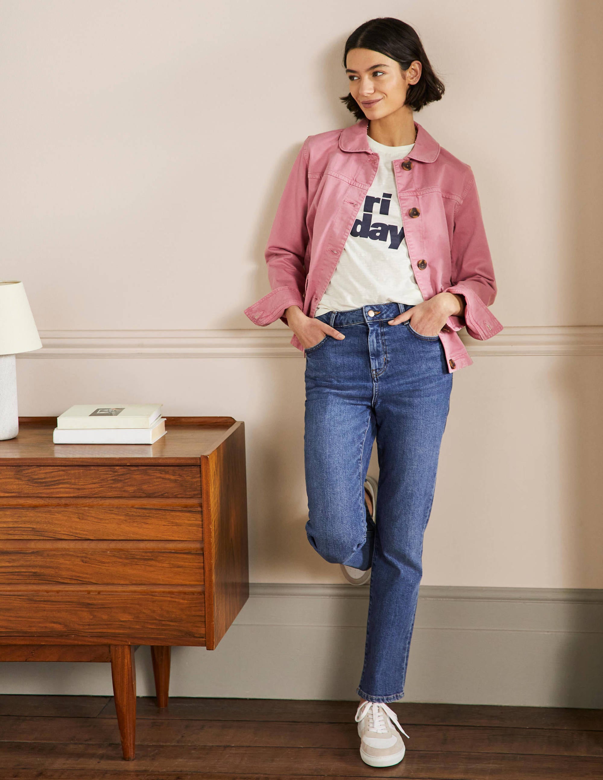 Patch Pocket Chore Jacket-Cherry Smoothie - Image 4