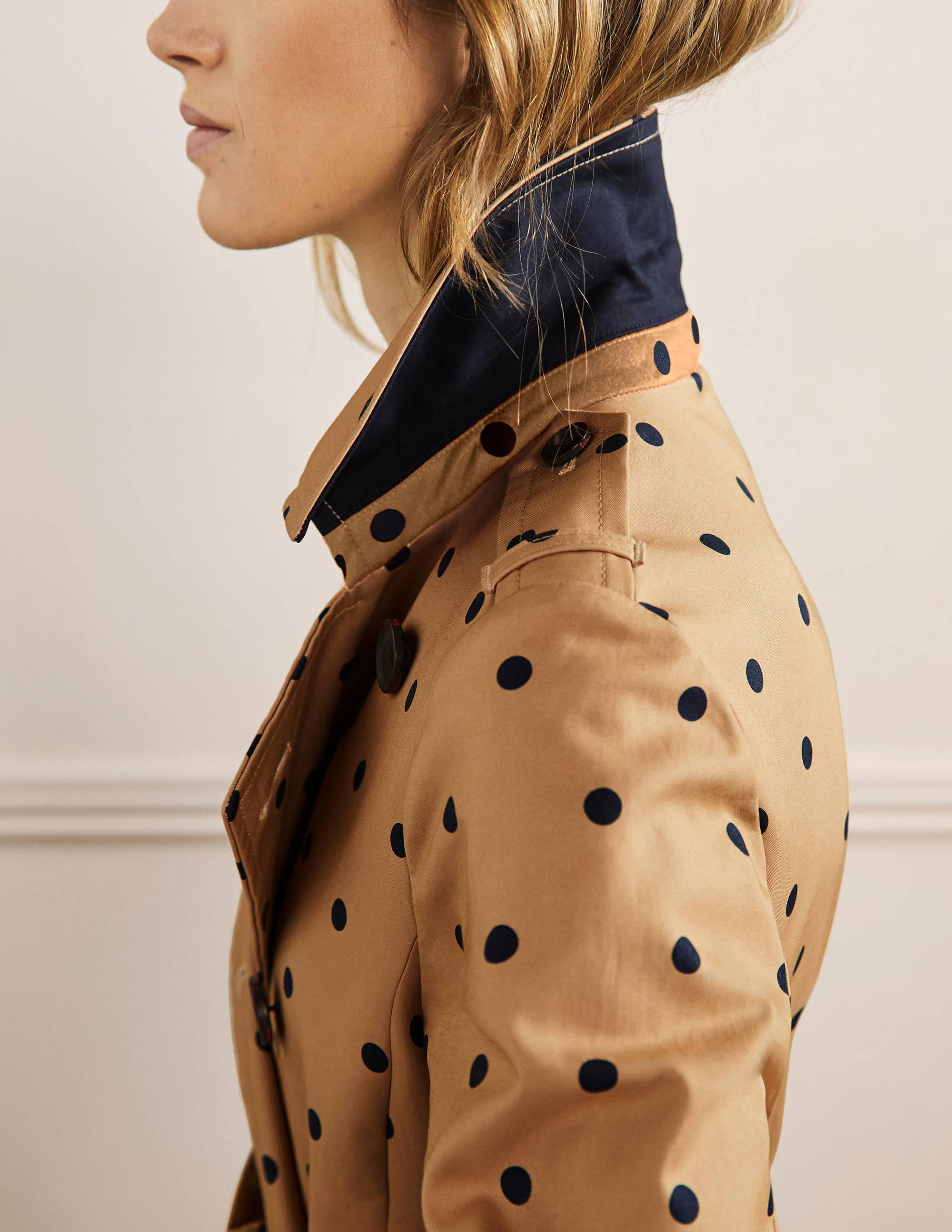 Printed Cotton Trench Coat-Ground Ginger, Spot - Image 5