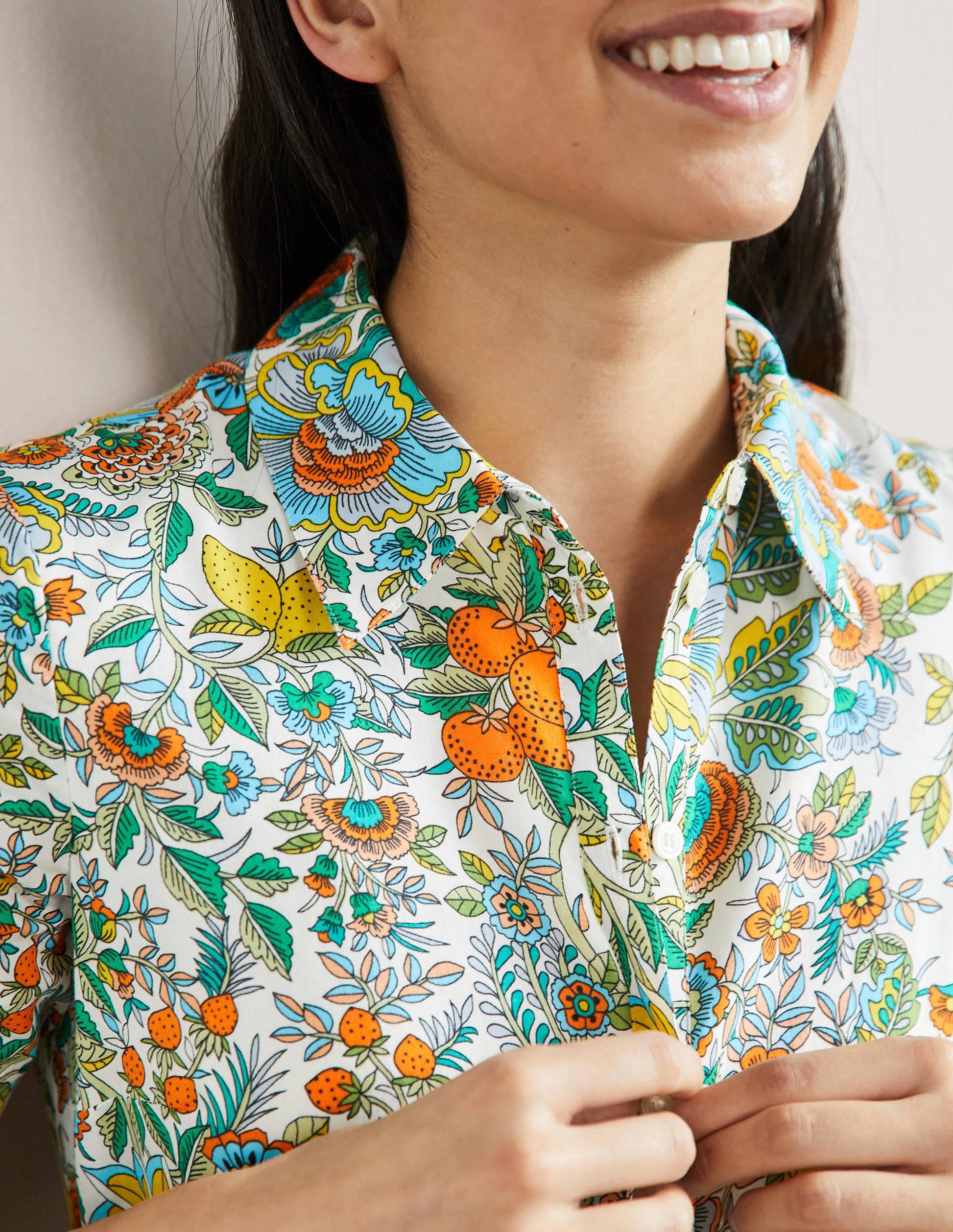Kitty Midi Shirt Dress-Ivory, Lemon Fizz-2