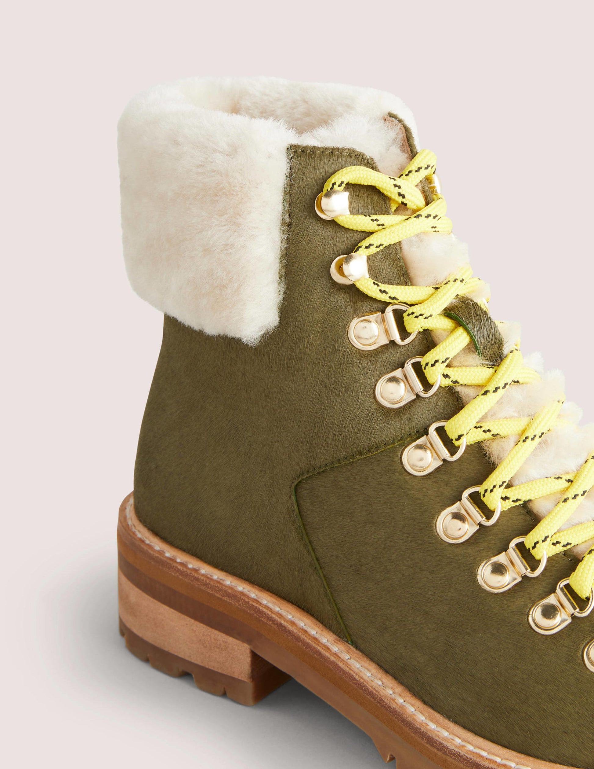 Lace-up Hiking Boots-Basil Green-3