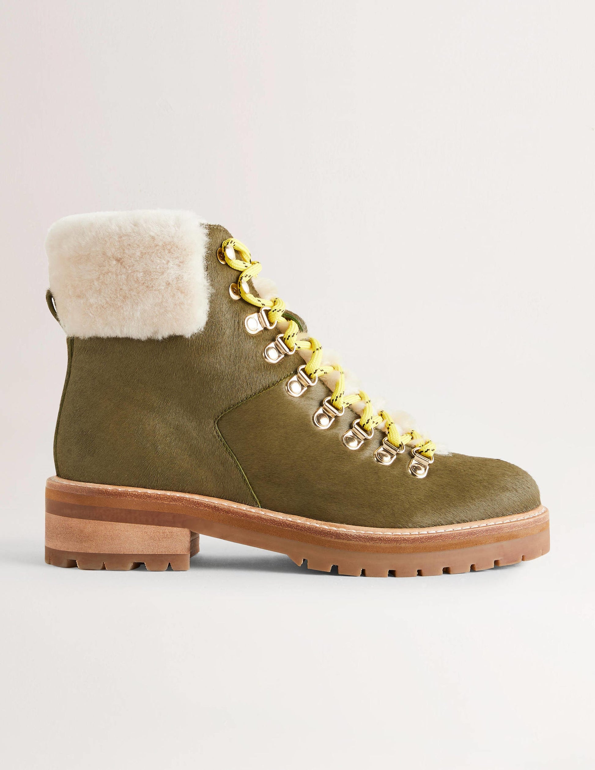 Lace-up Hiking Boots-Basil Green-1