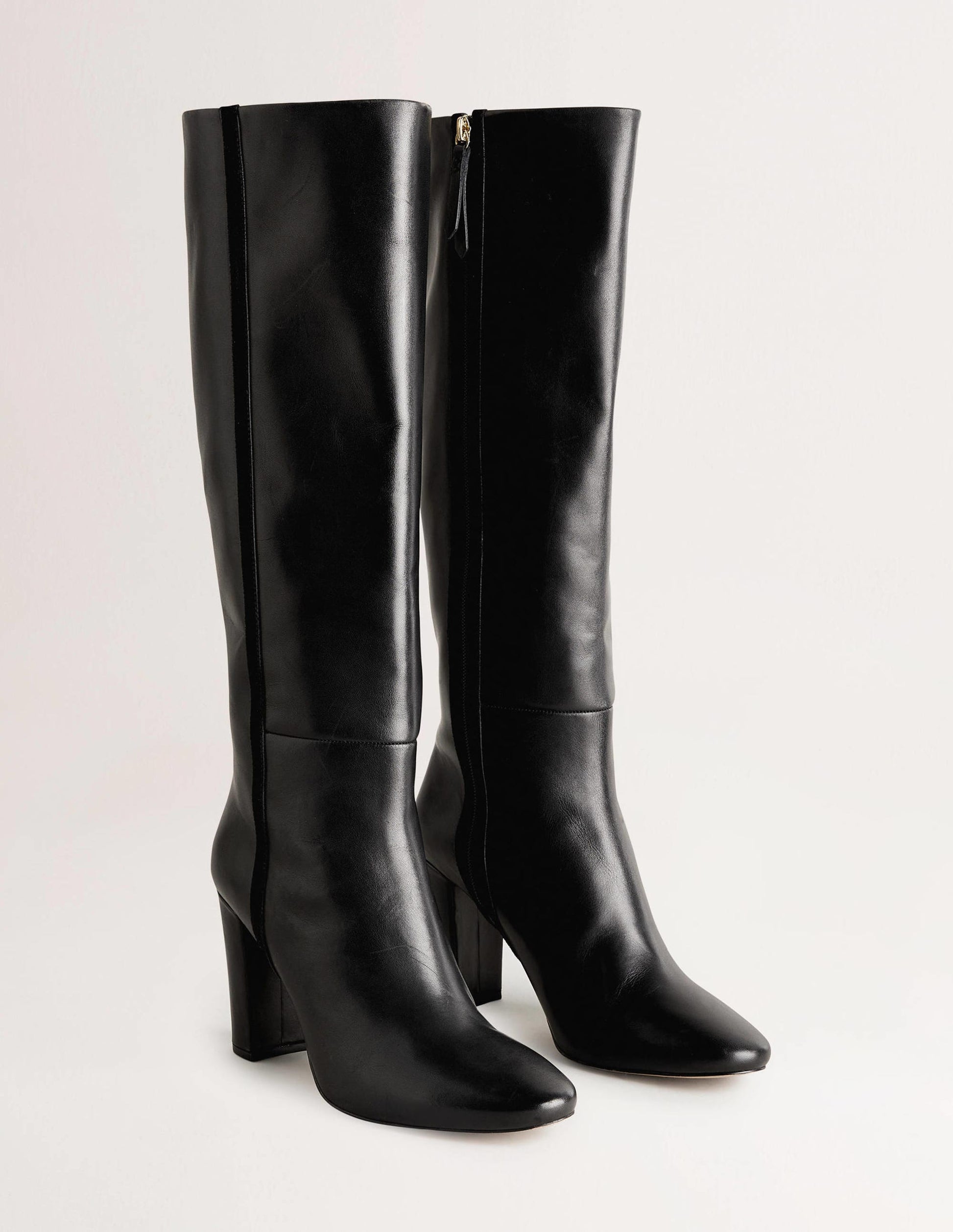 Knee High Leather Boots-Black-2
