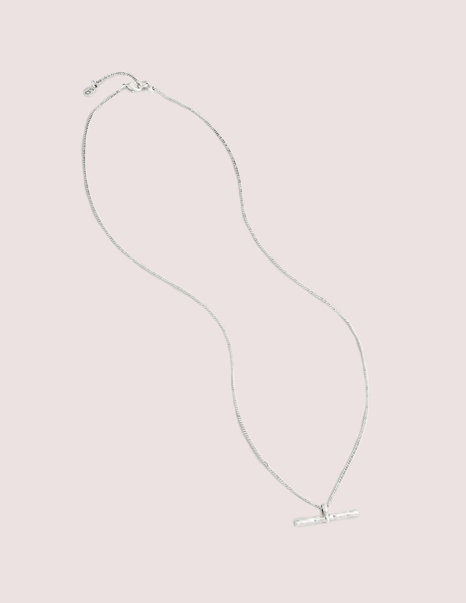 T-Bar Necklace-Silver-1